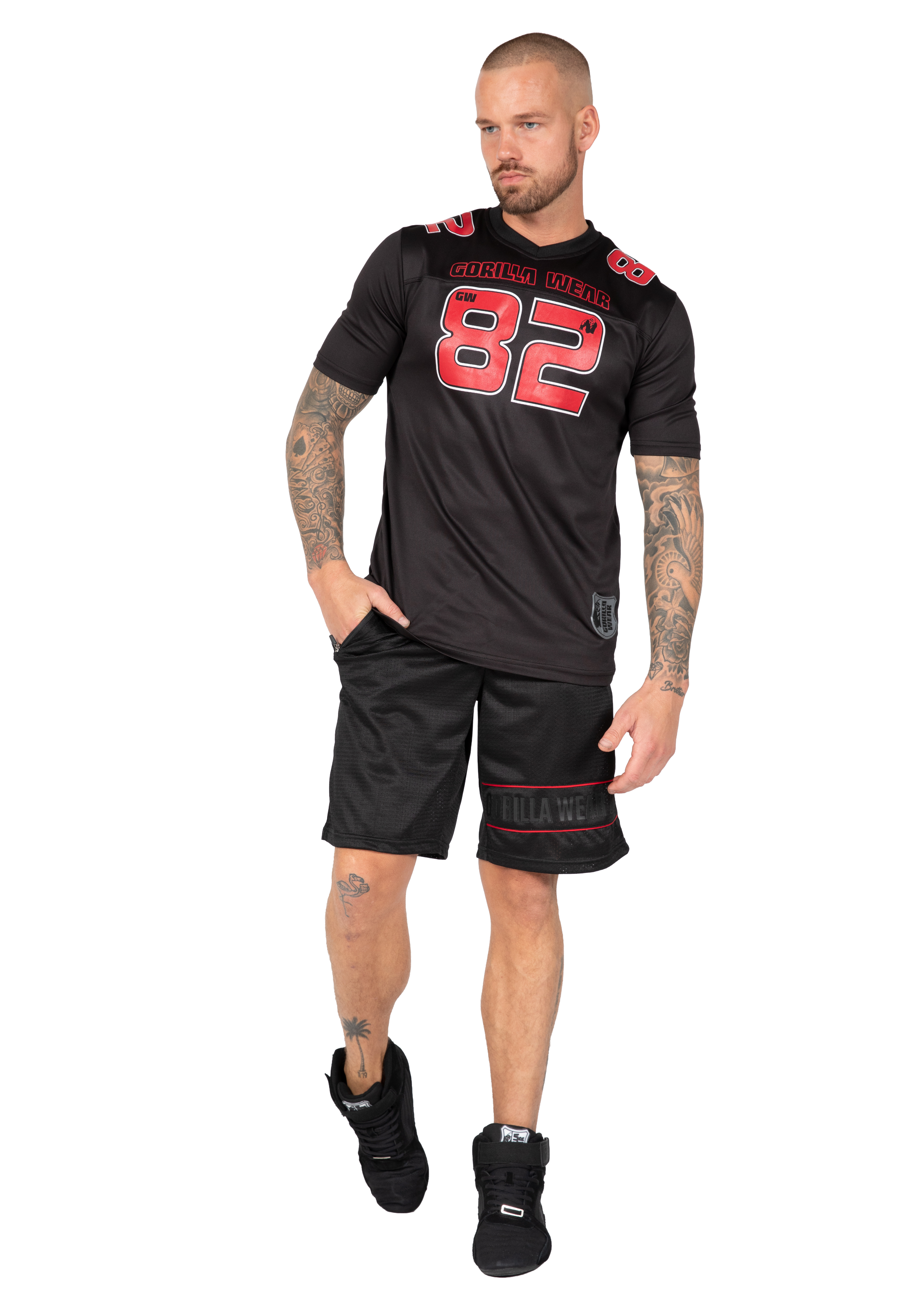 Gorilla Wear Fresno T-Shirt T-Shirt & Tops Black/Red
