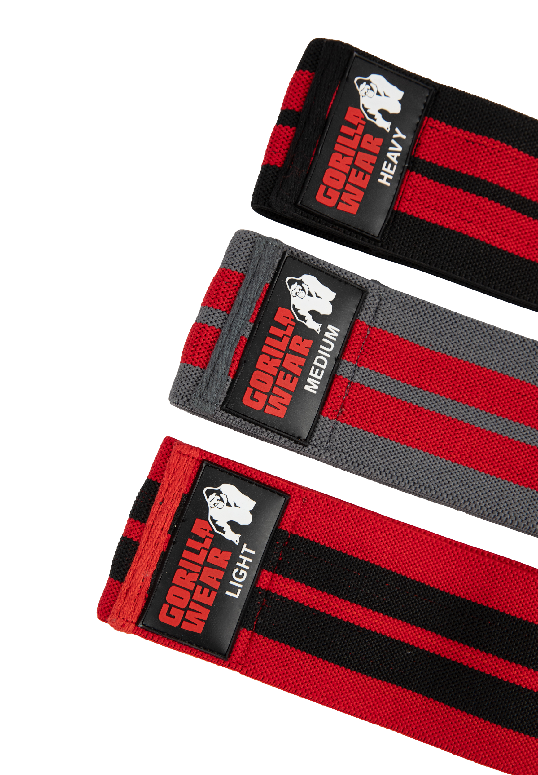Gorilla Wear Glute Bands 3-Pack Lifting Straps & Wraps Black/Red/Gray