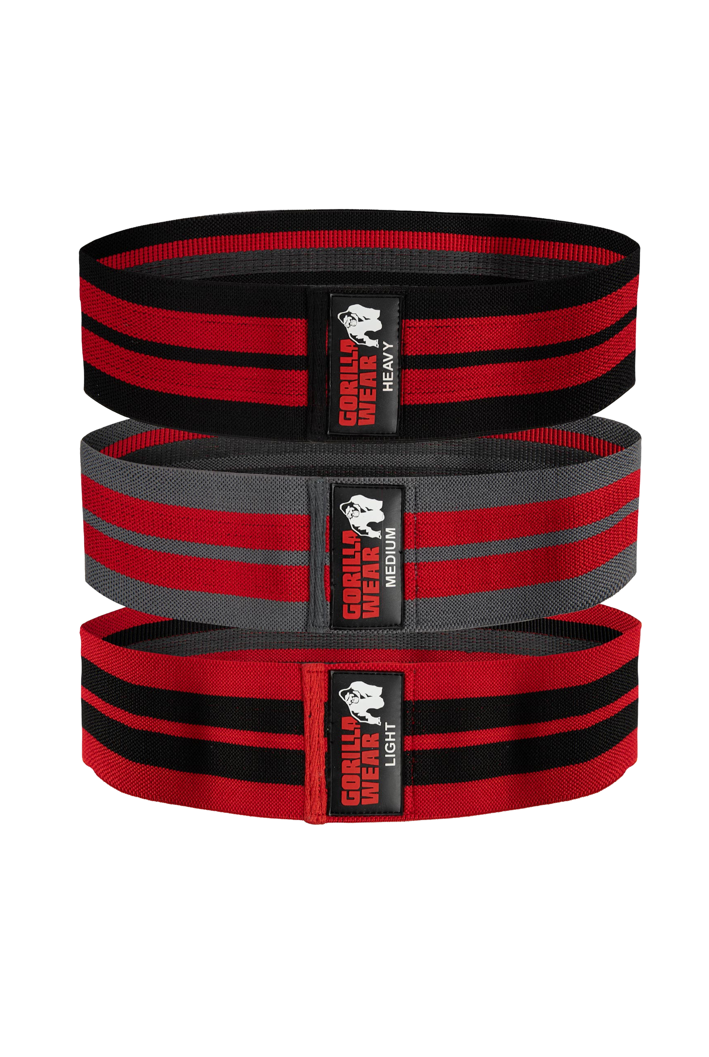 Gorilla Wear Glute Bands 3-Pack Lifting Straps & Wraps Black/Red/Gray