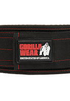 Gorilla Wear Gorilla Wear 4 Inch Nylon Lifting Belt Lifting Belts Black/Red Stitched