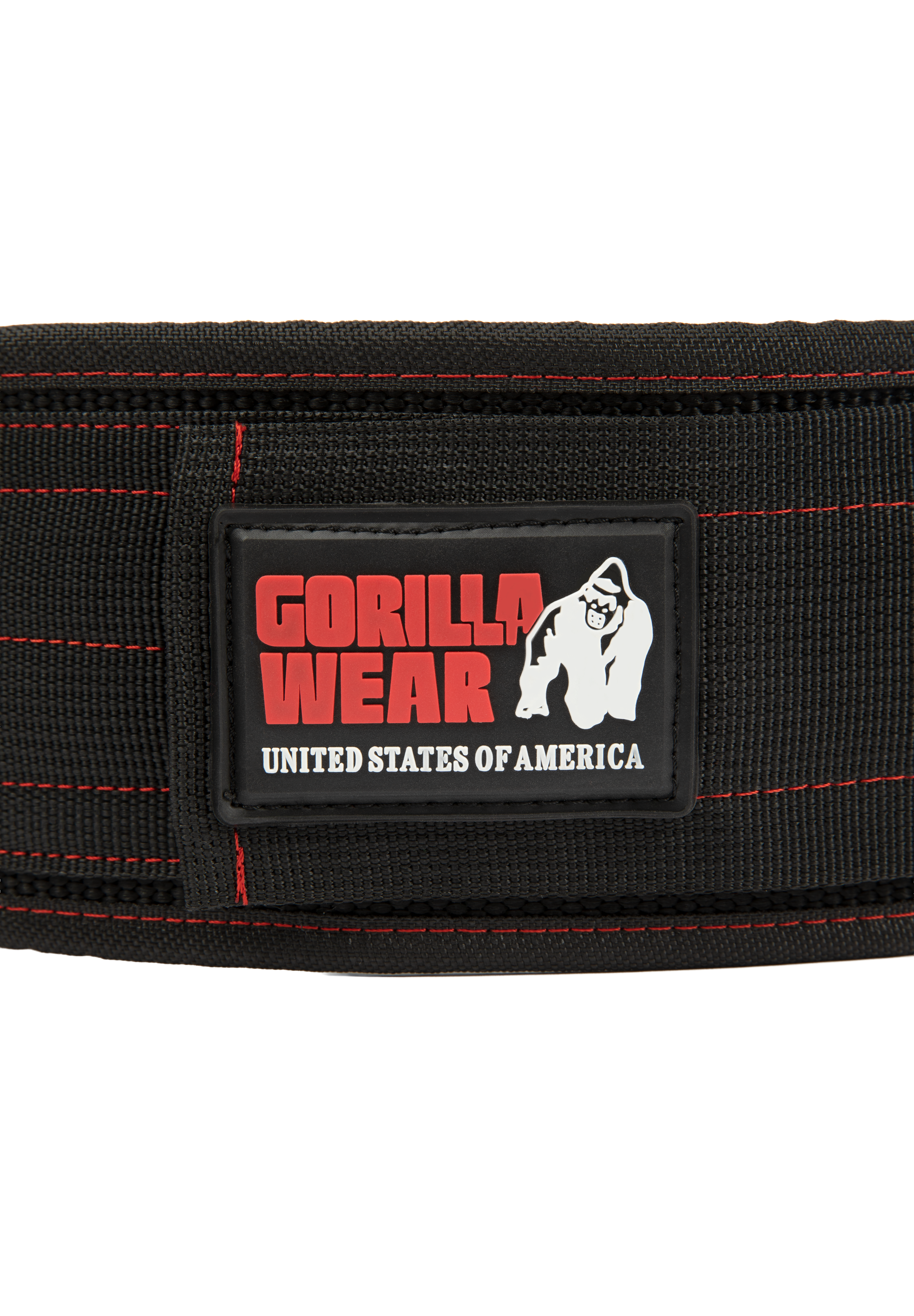 Gorilla Wear Gorilla Wear 4 Inch Nylon Lifting Belt Lifting Belts Black/Red Stitched