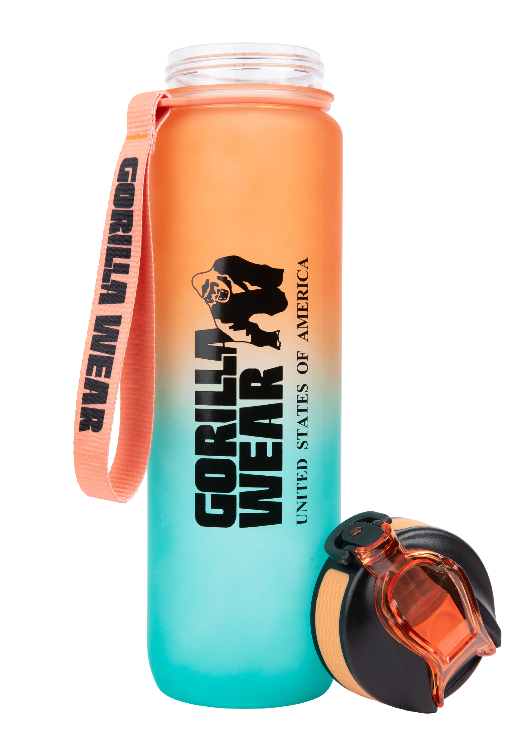 Gorilla Wear Gradient Water Bottle 1000ML Shakers & Bottles Green/Orange