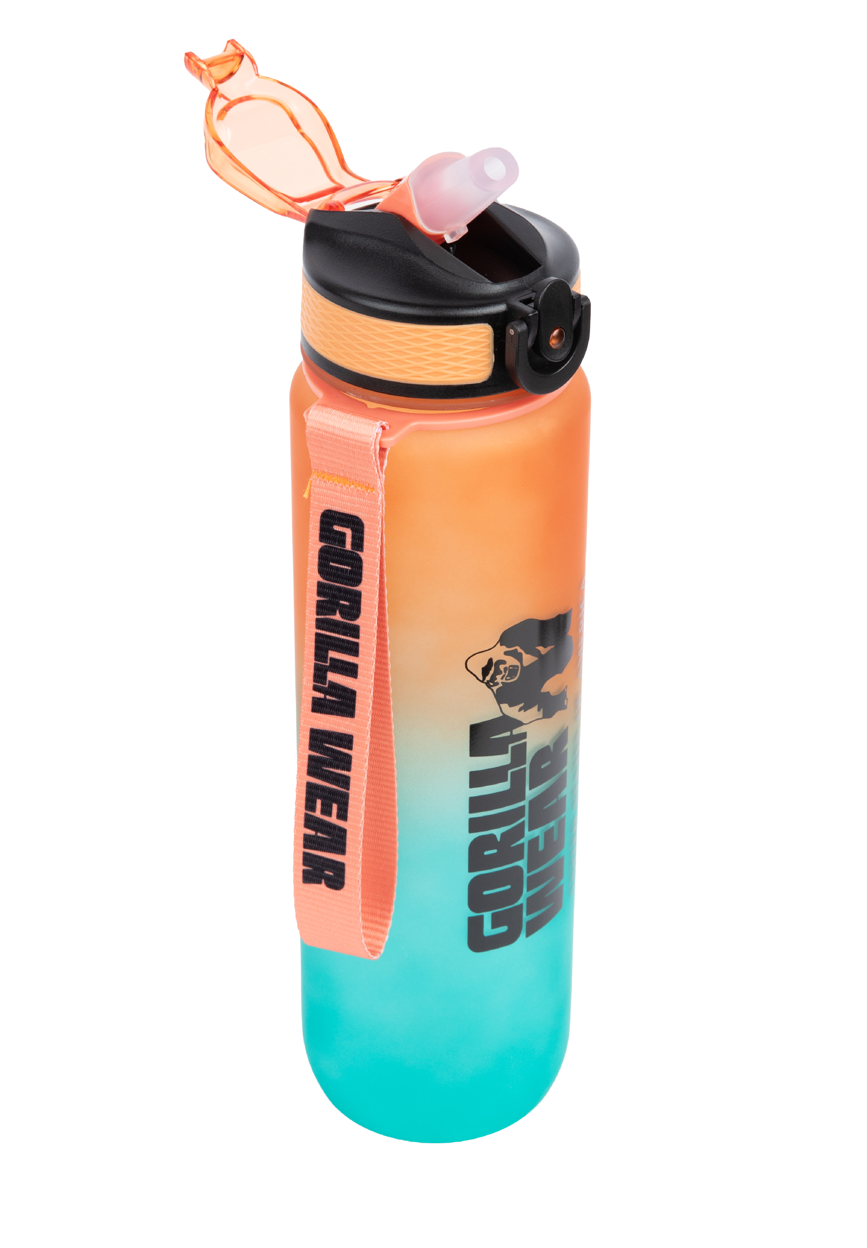Gorilla Wear Gradient Water Bottle 1000ML Shakers & Bottles Green/Orange