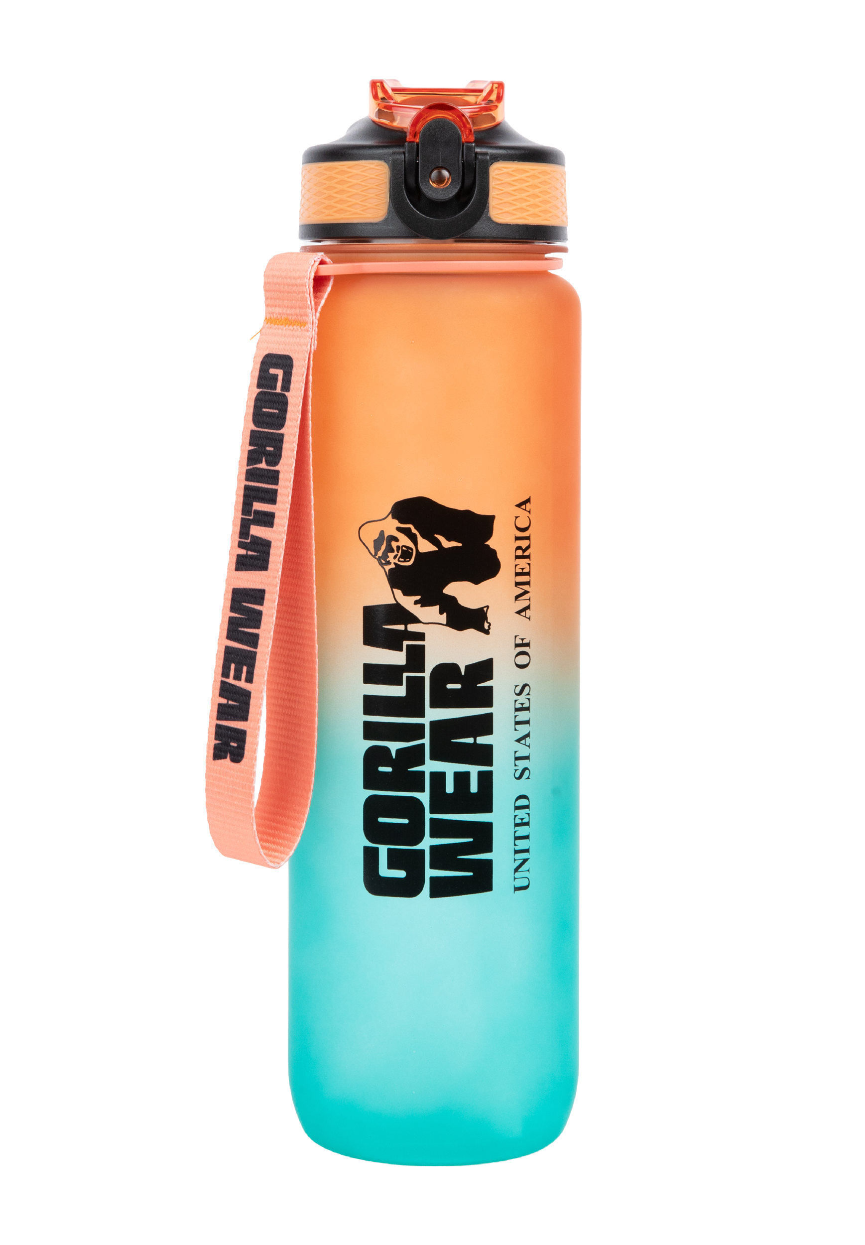 Gorilla Wear Gradient Water Bottle 1000ML Shakers & Bottles Green/Orange