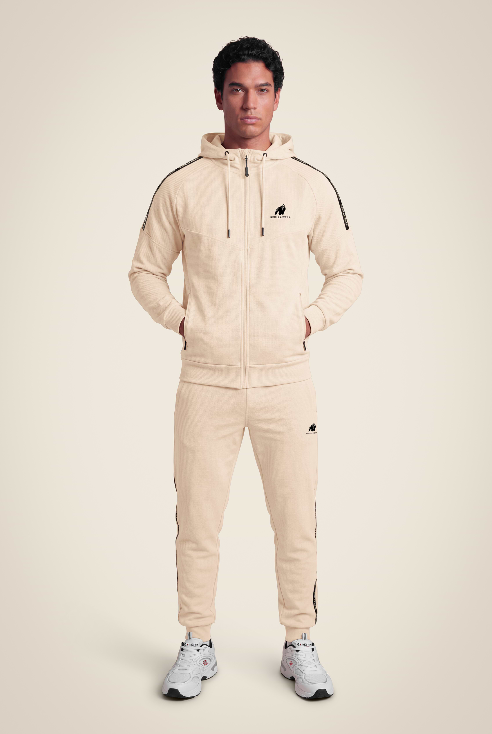 Gorilla Wear Harvey Hooded Track Jacket Jacket Beige