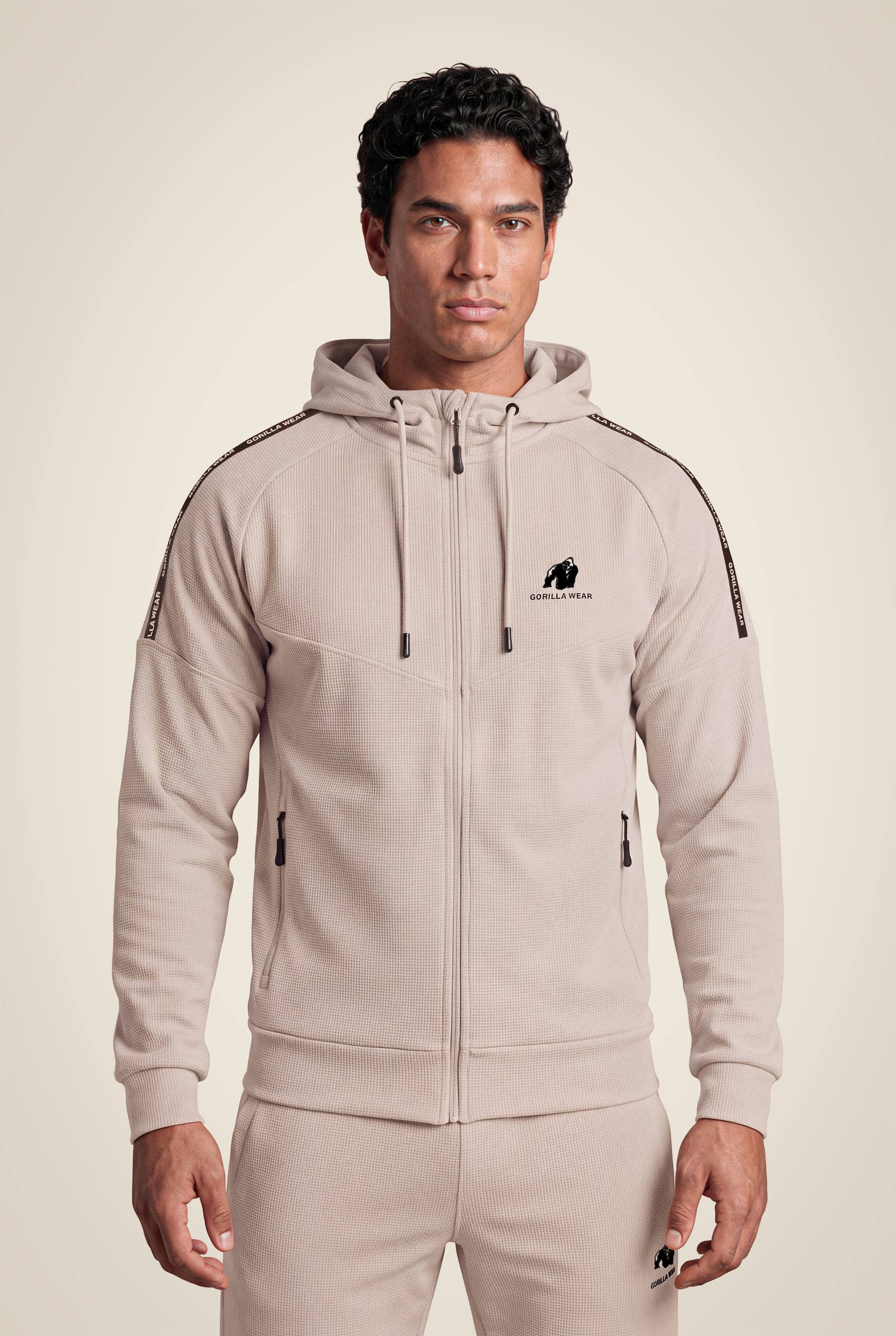 Gorilla Wear Harvey Hooded Track Jacket Jacket Beige