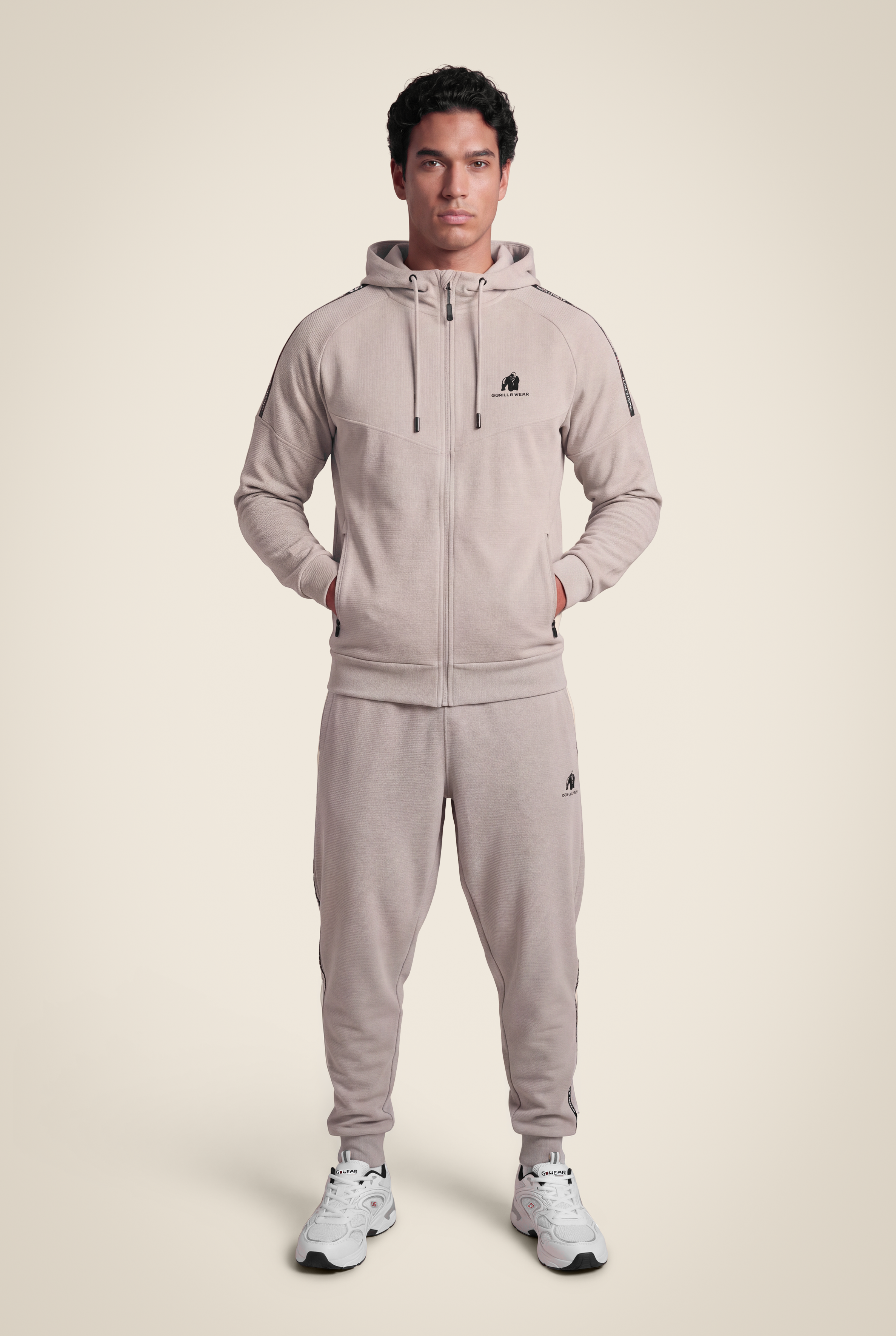 Gorilla Wear Harvey Hooded Track Jacket Jacket Beige