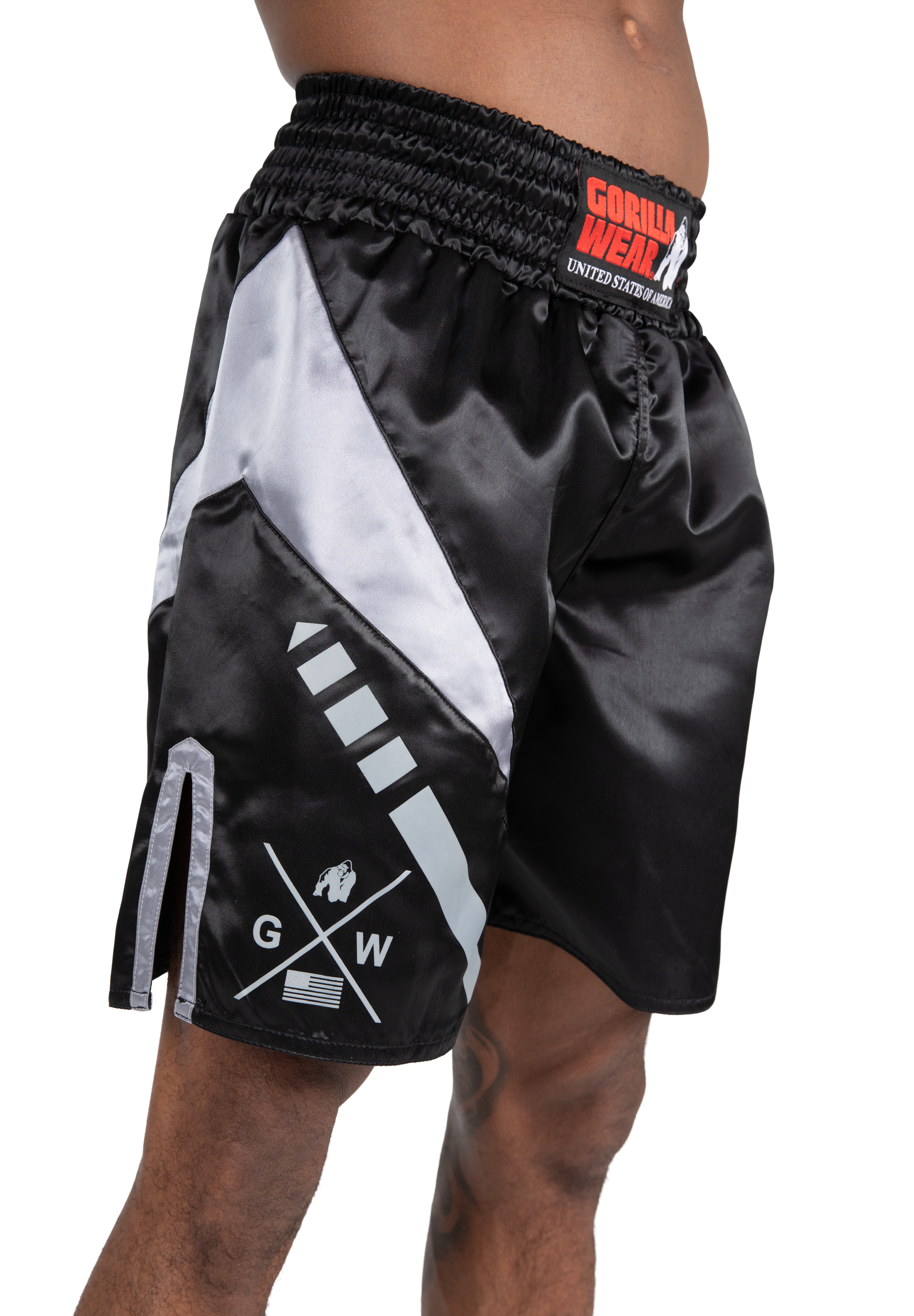 Gorilla Wear Hornell Boxing Shorts Fight Gear Black/Gray