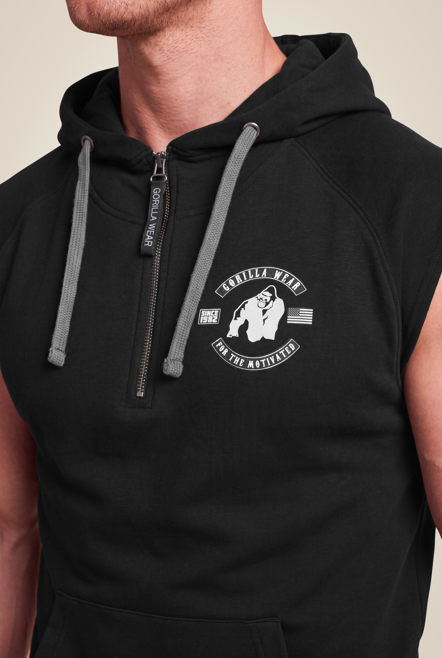 Gorilla Wear Huntley Sleeveless Hoodie Hoodie & Sweatshirt Black
