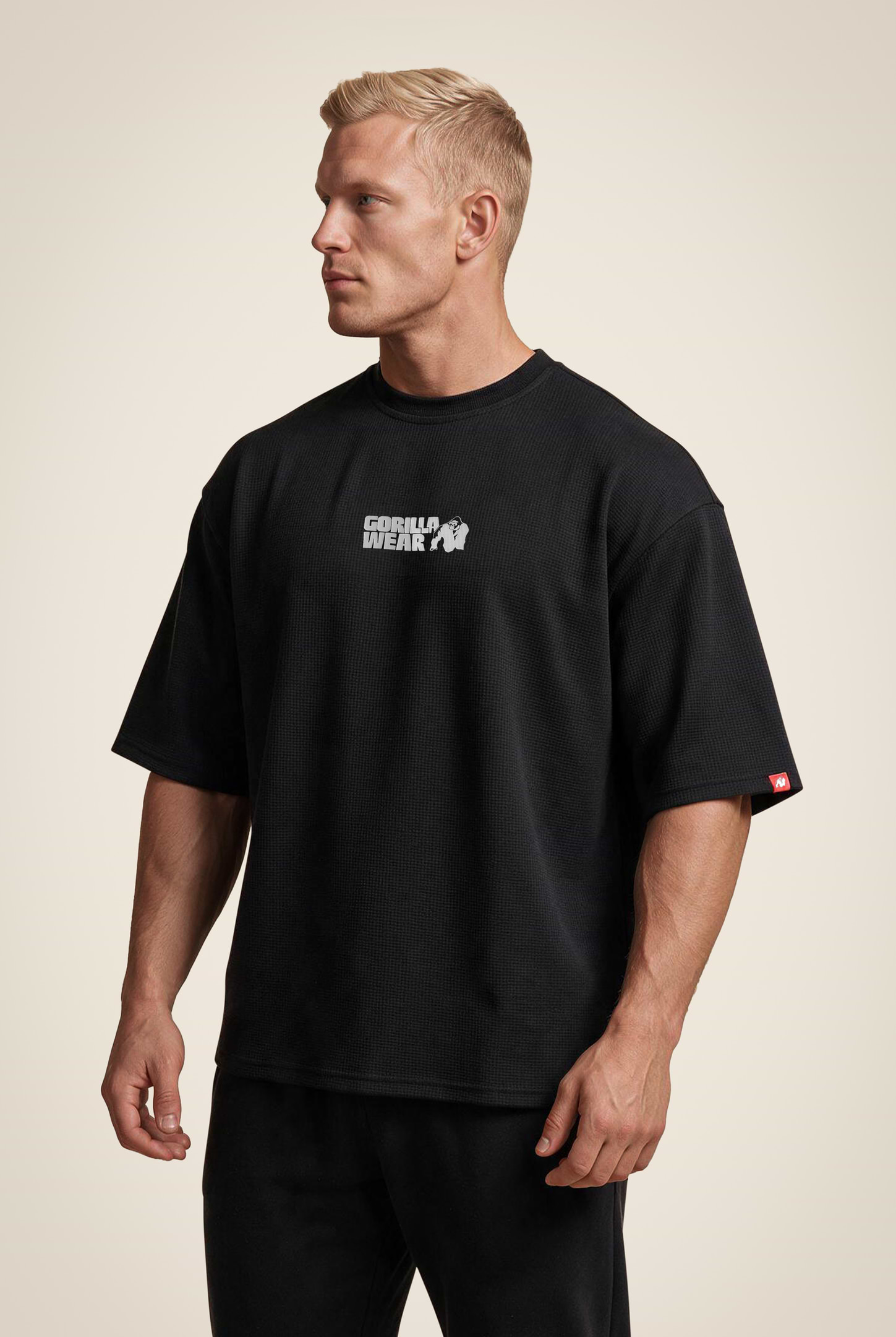 Gorilla Wear Idaho Oversized Waffle T-Shirt T-Shirt & Tops Black