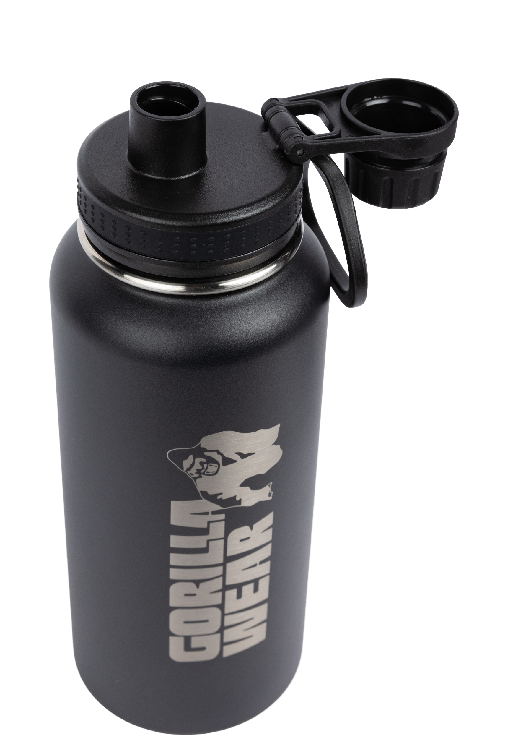 Gorilla Wear Insulated Stainless Steel Water Bottle 1000ML Shakers & Bottles Black