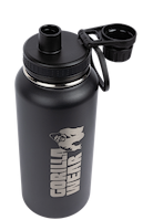 Gorilla Wear Insulated Stainless Steel Water Bottle 1000ML Shakers & Bottles Black