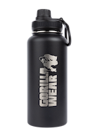 Gorilla Wear Insulated Stainless Steel Water Bottle 1000ML Shakers & Bottles Black