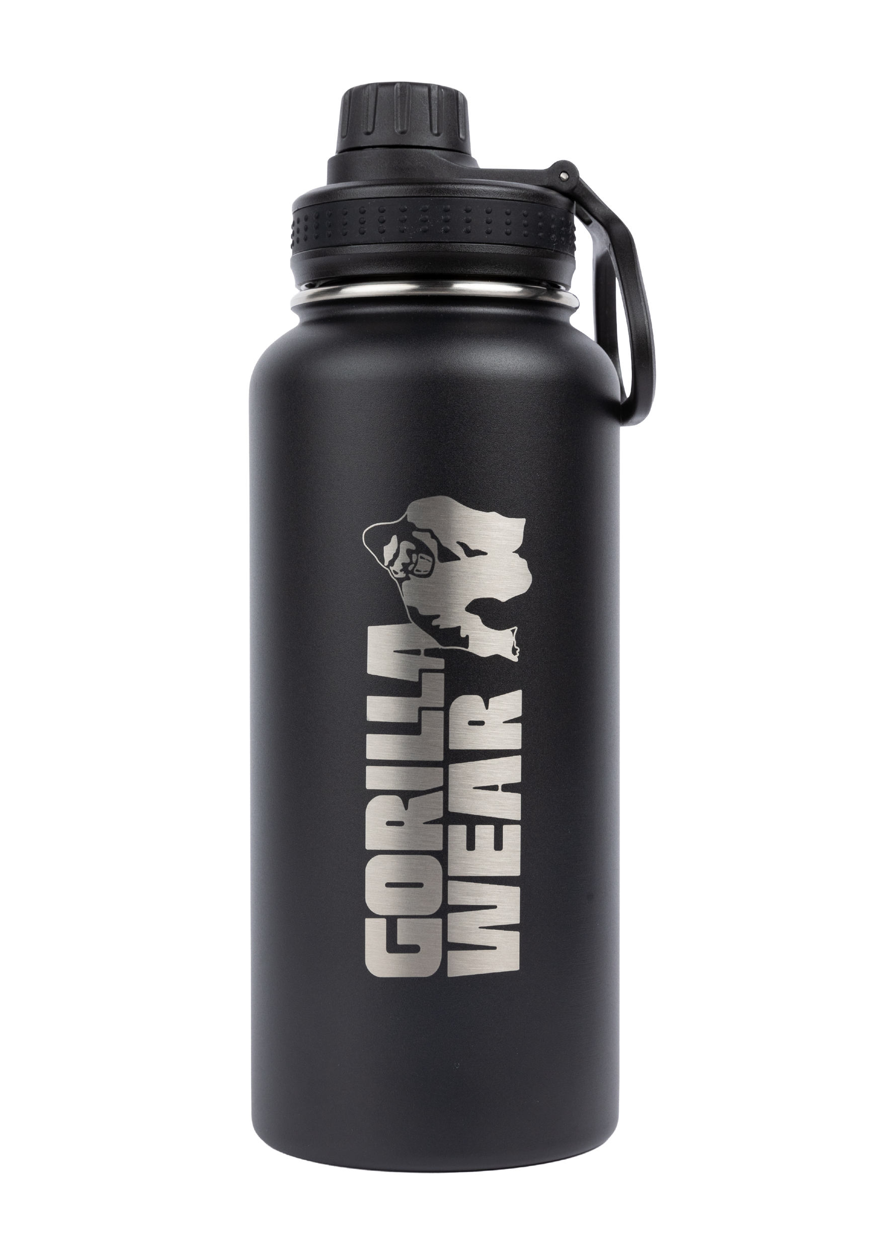 Gorilla Wear Insulated Stainless Steel Water Bottle 1000ML Shakers & Bottles Black