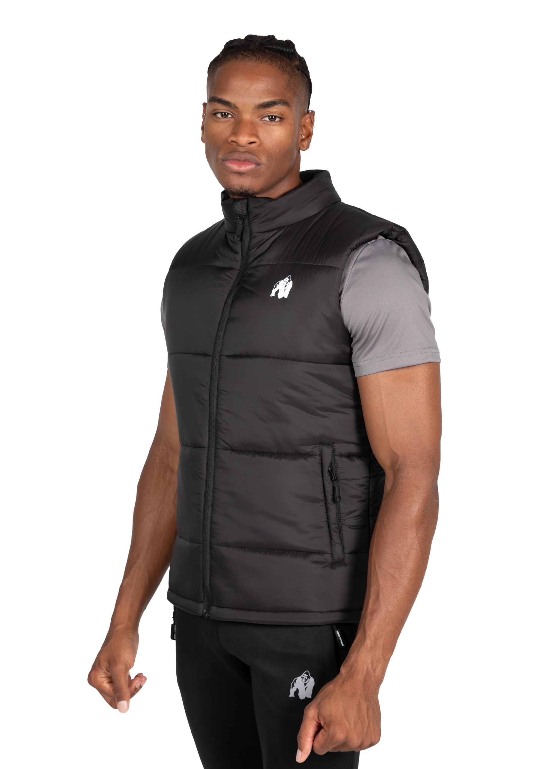 Gorilla Wear Irvine Puffer Vest Jacket Black