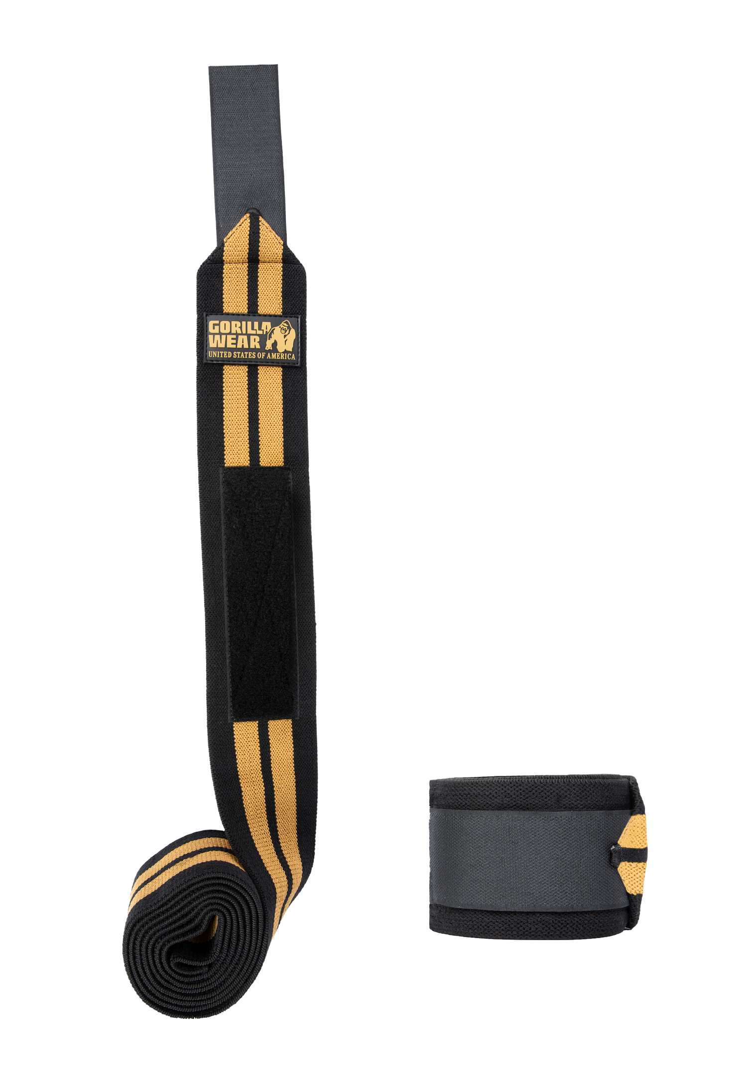 Gorilla Wear Knee Wraps 200CM Lifting Straps & Wraps Black/Gold