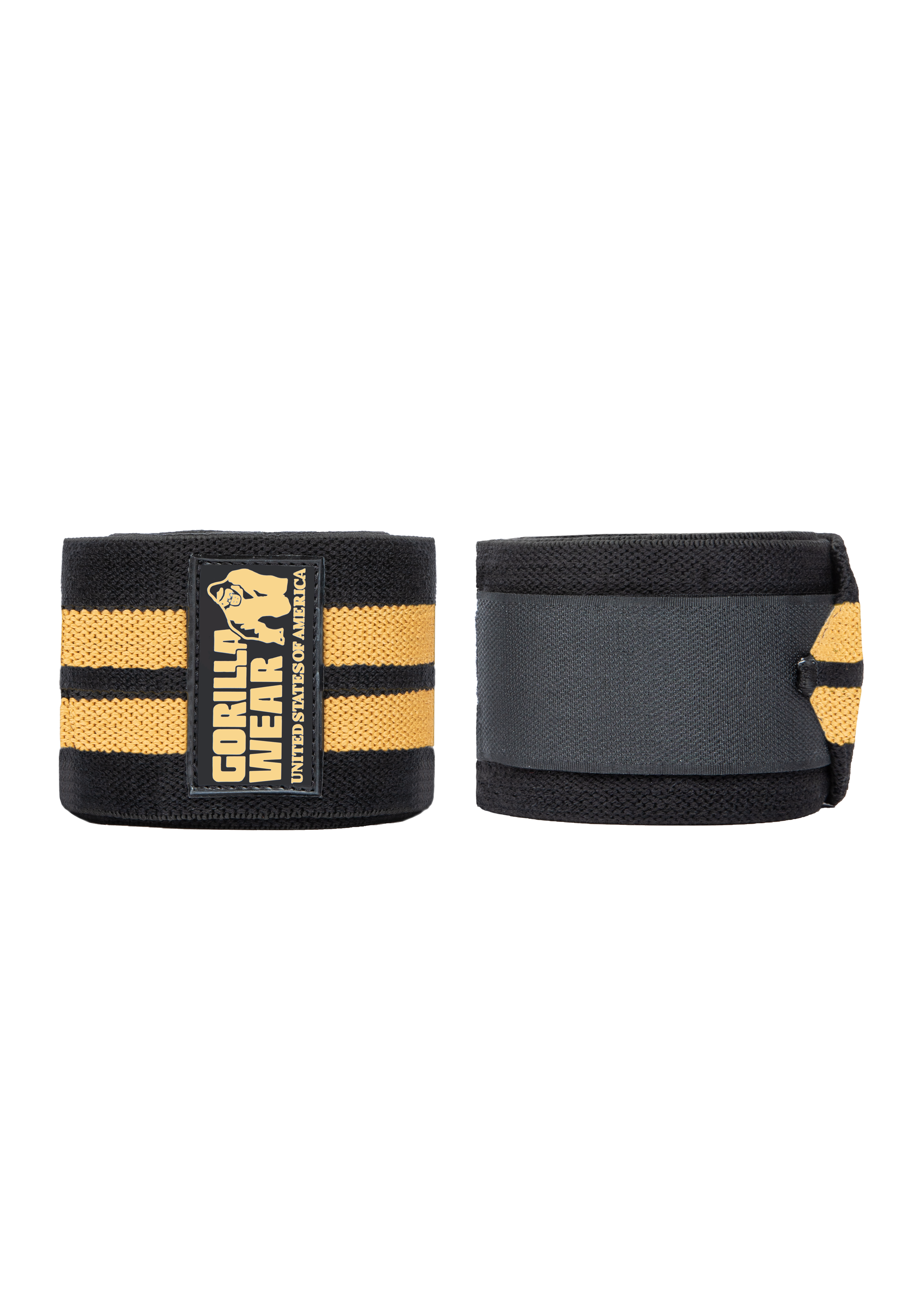 Gorilla Wear Knee Wraps 200CM Lifting Straps & Wraps Black/Gold