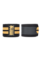 Gorilla Wear Knee Wraps 200CM Lifting Straps & Wraps Black/Gold