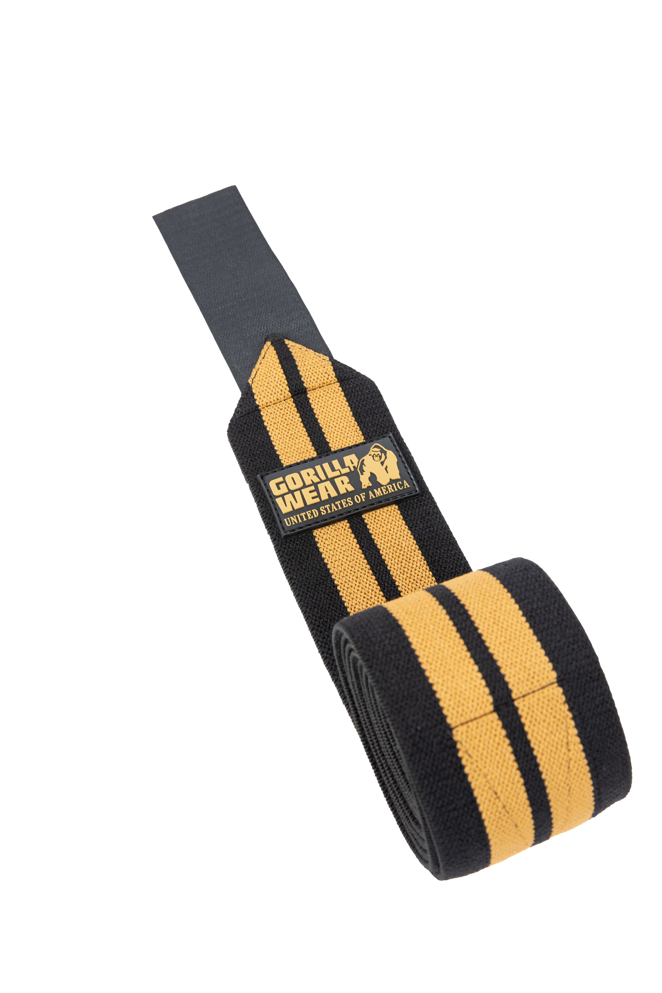 Gorilla Wear Knee Wraps 250CM Lifting Straps & Wraps Black/Gold