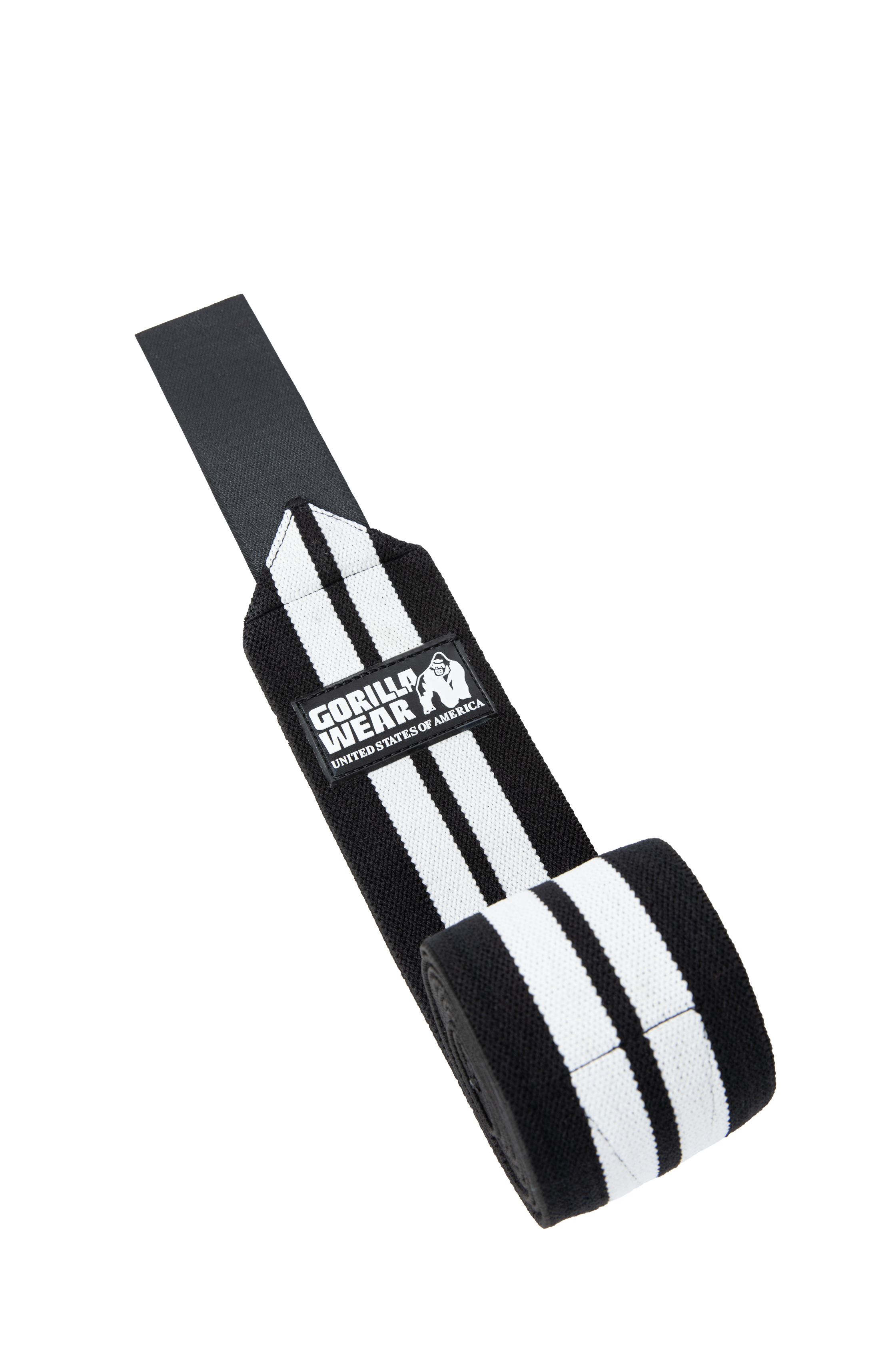 Gorilla Wear Knee Wraps 250CM Lifting Straps & Wraps Black/White