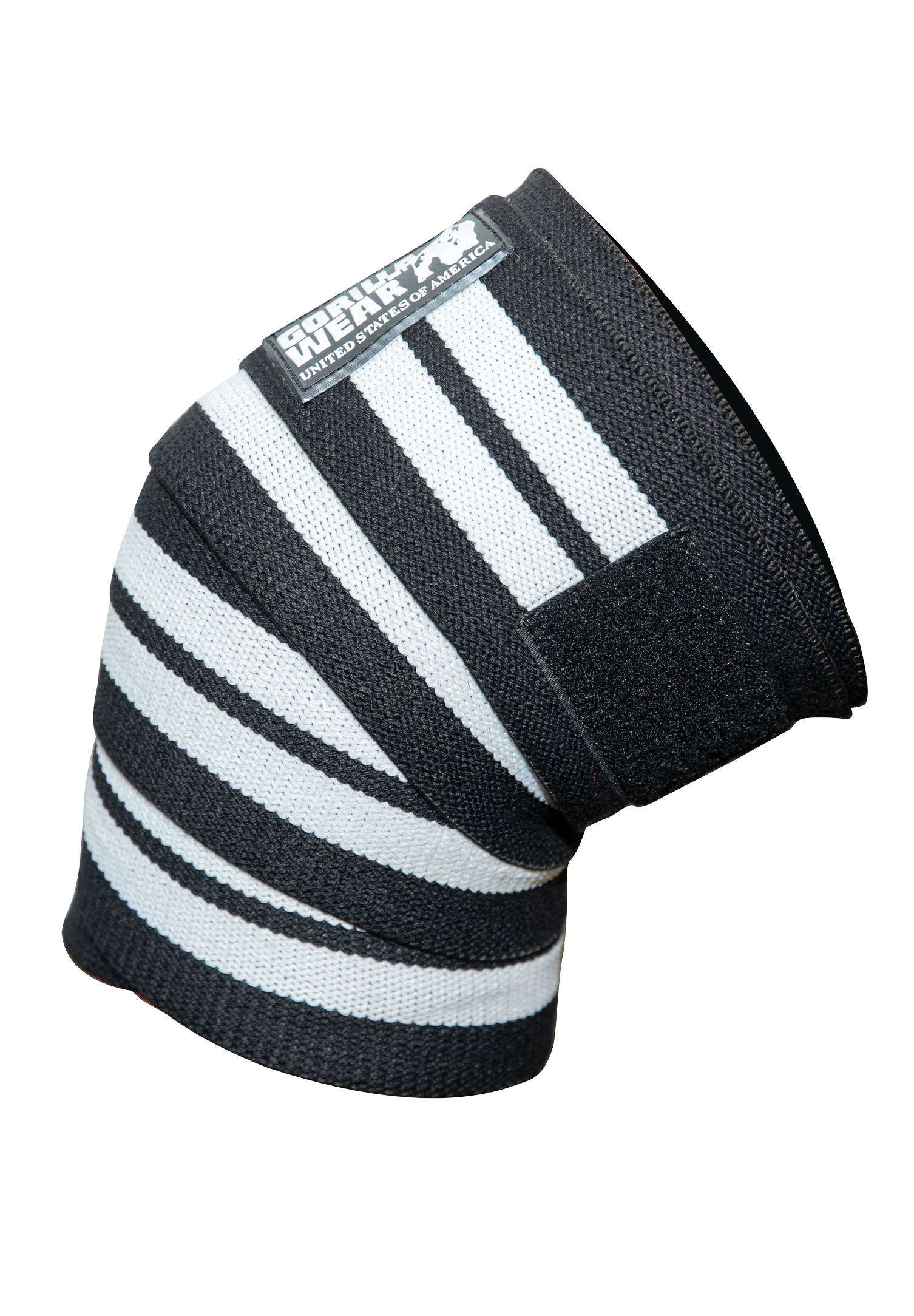 Gorilla Wear Knee Wraps 250CM Lifting Straps & Wraps Black/White