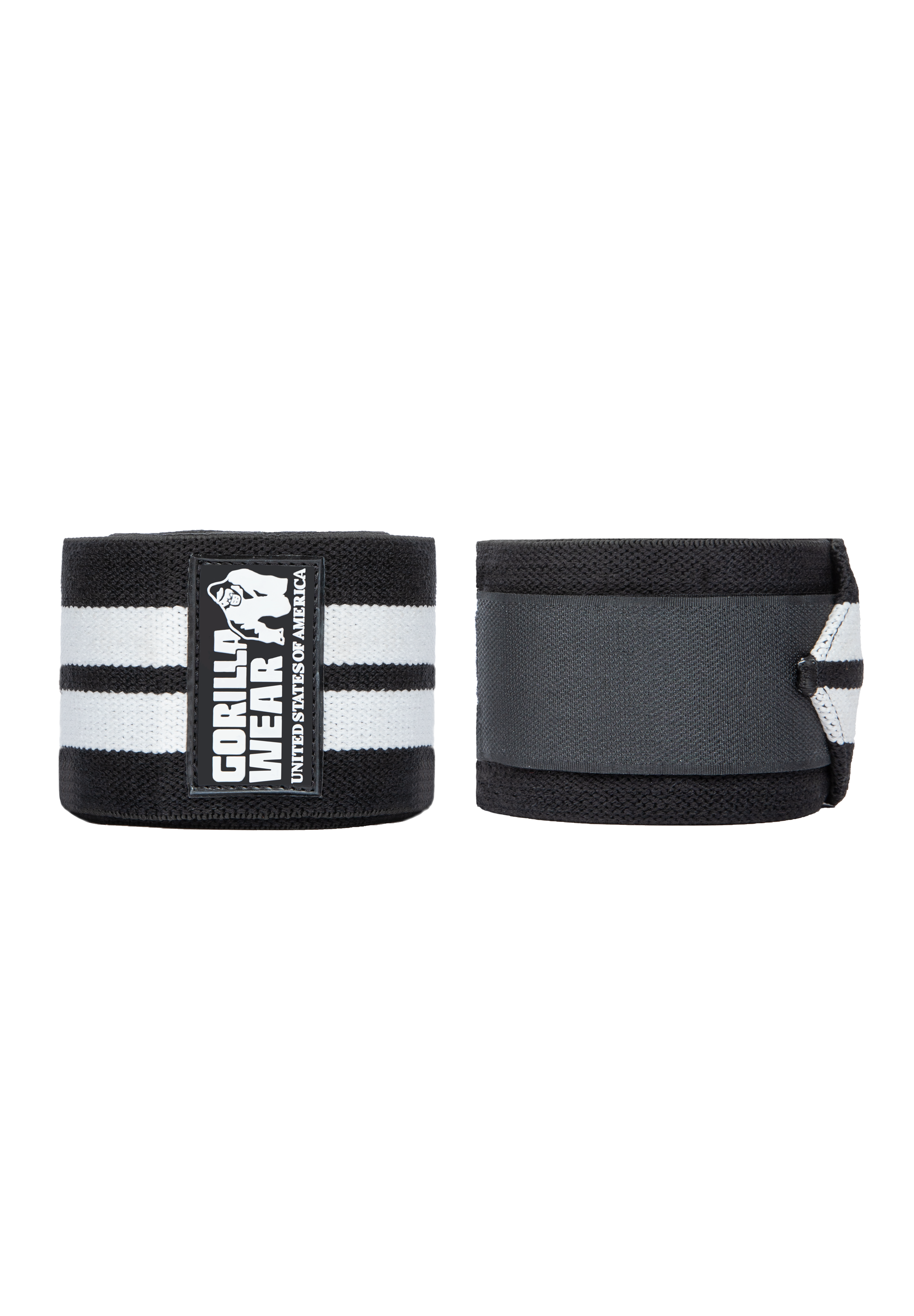 Gorilla Wear Knee Wraps 250CM Lifting Straps & Wraps Black/White
