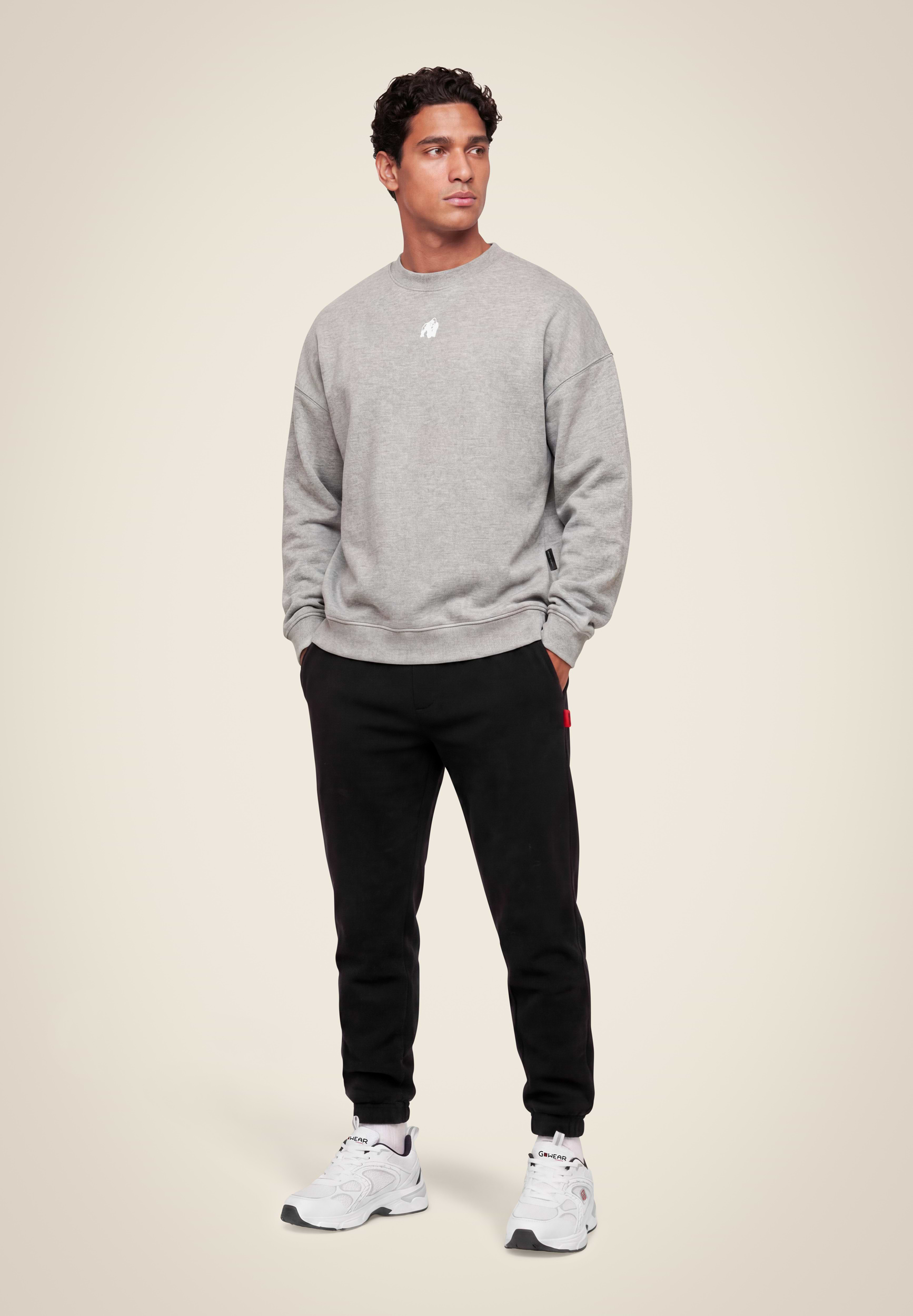 Gorilla Wear Leeds Oversized Sweater Hoodie & Sweatshirt Light Gray Melange