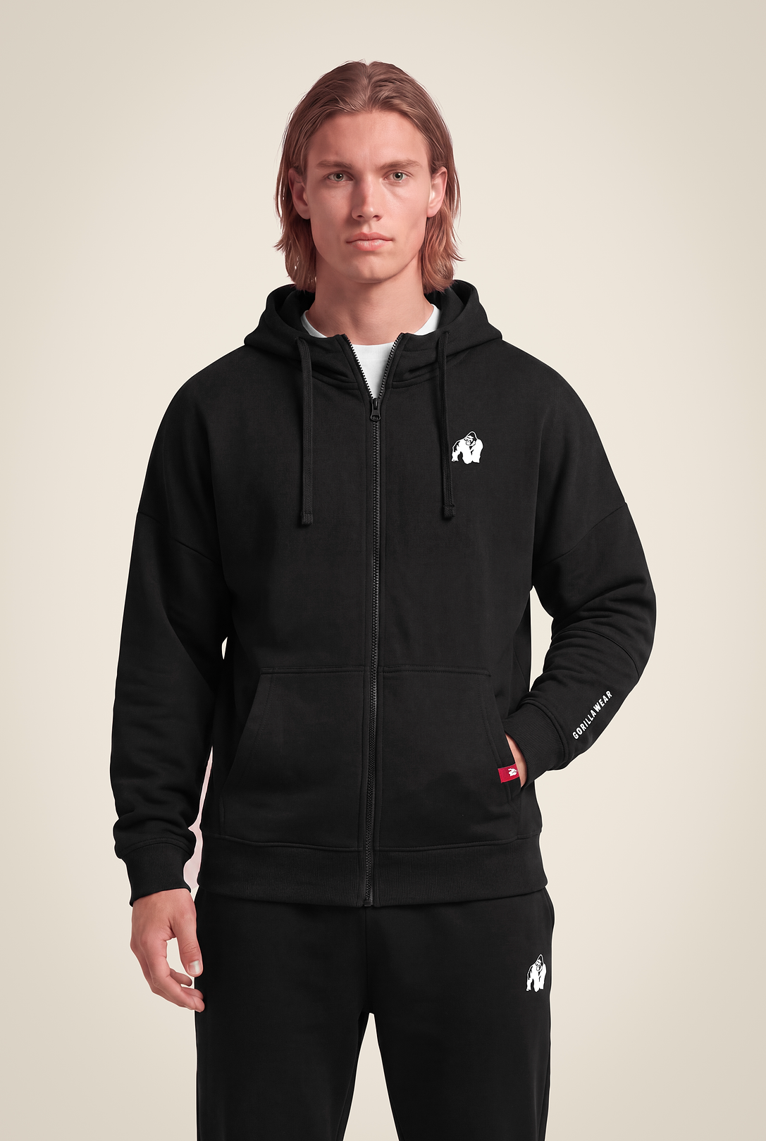 Gorilla Wear Leon Zipped Hoodie - Black - Front View