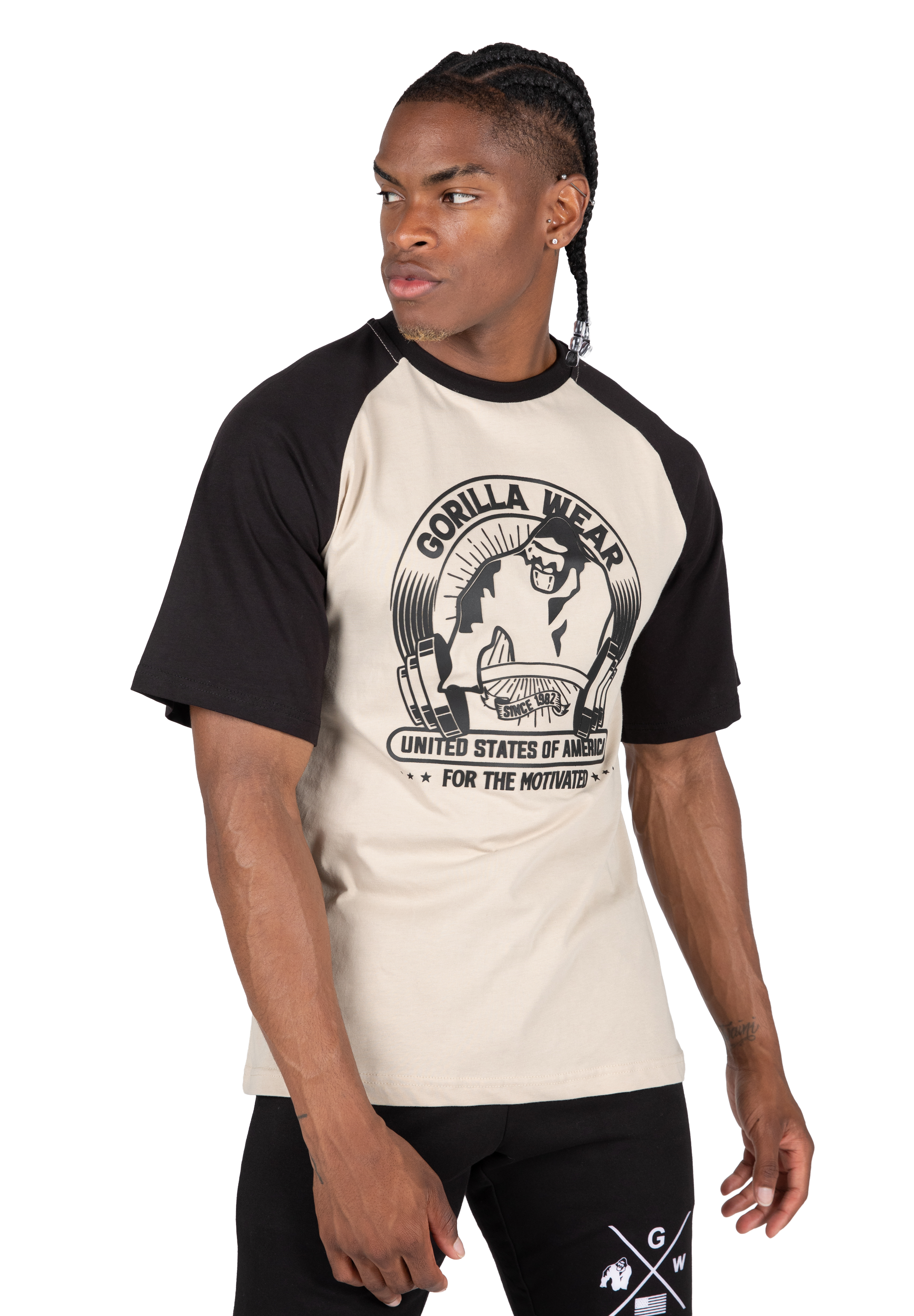 Gorilla Wear Logan Oversized T-Shirt T-Shirt & Tops Beige/Black