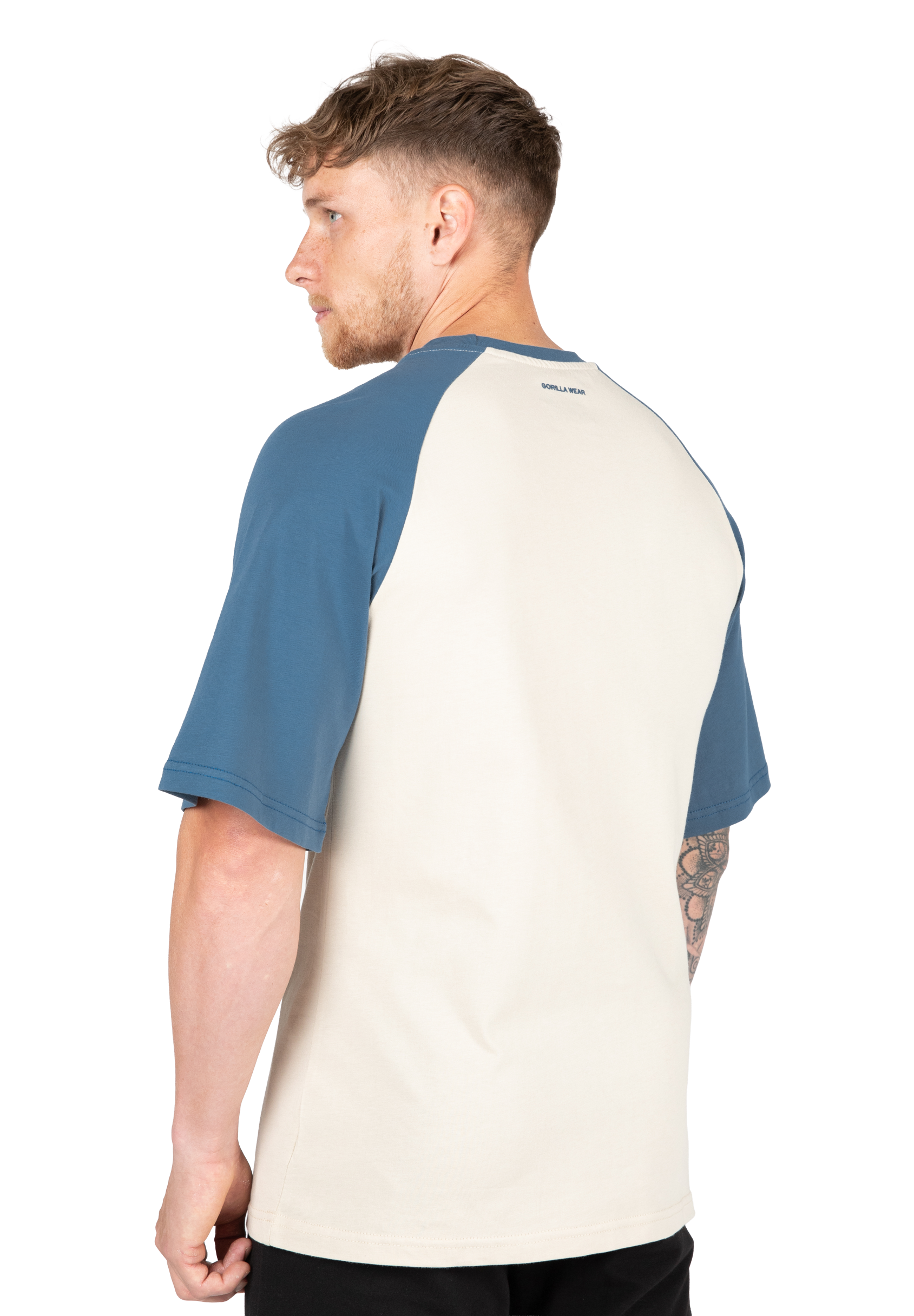 Gorilla Wear Logan Oversized T-Shirt T-Shirt & Tops Beige/Blue