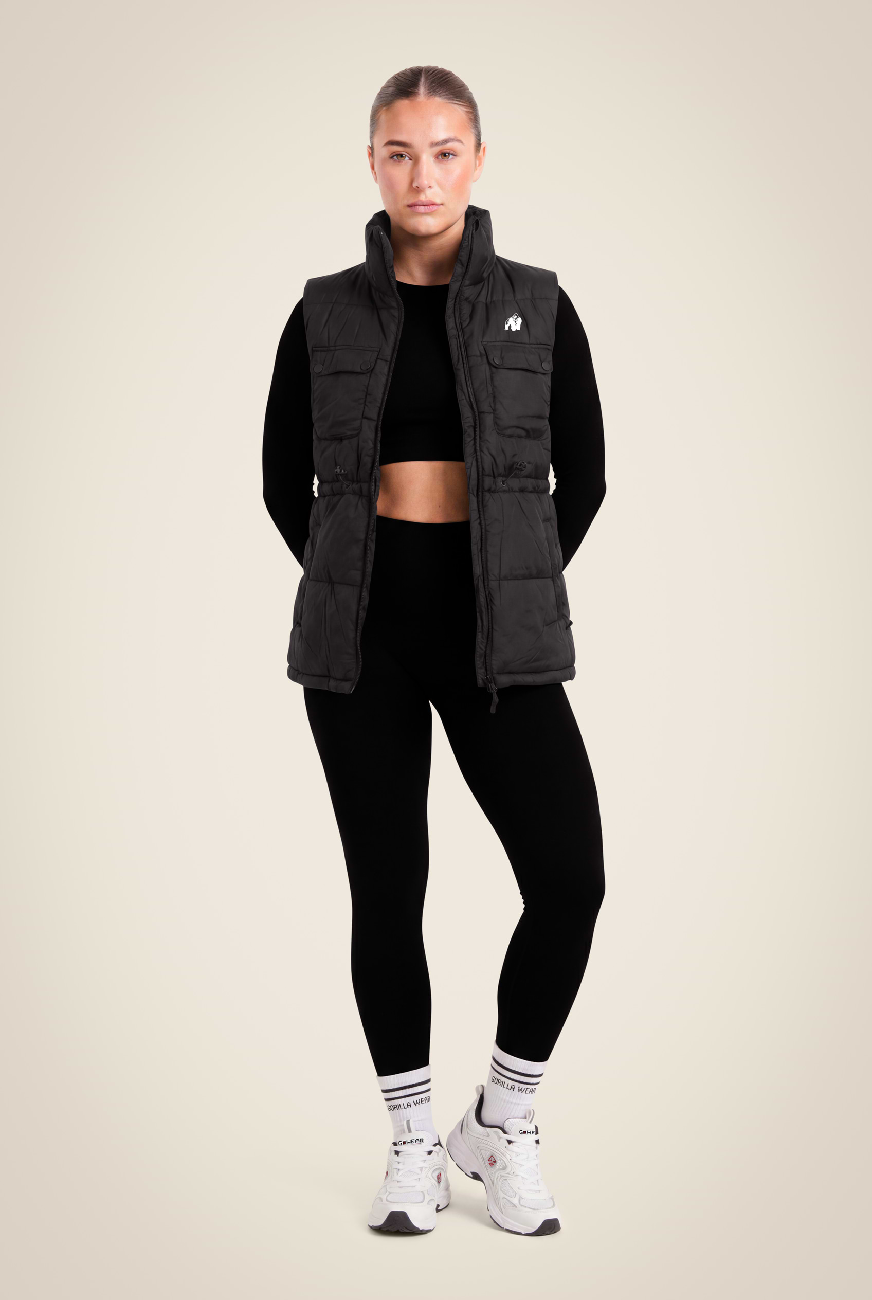 Gorilla Wear Lucia Puffer Vest Jacket Black