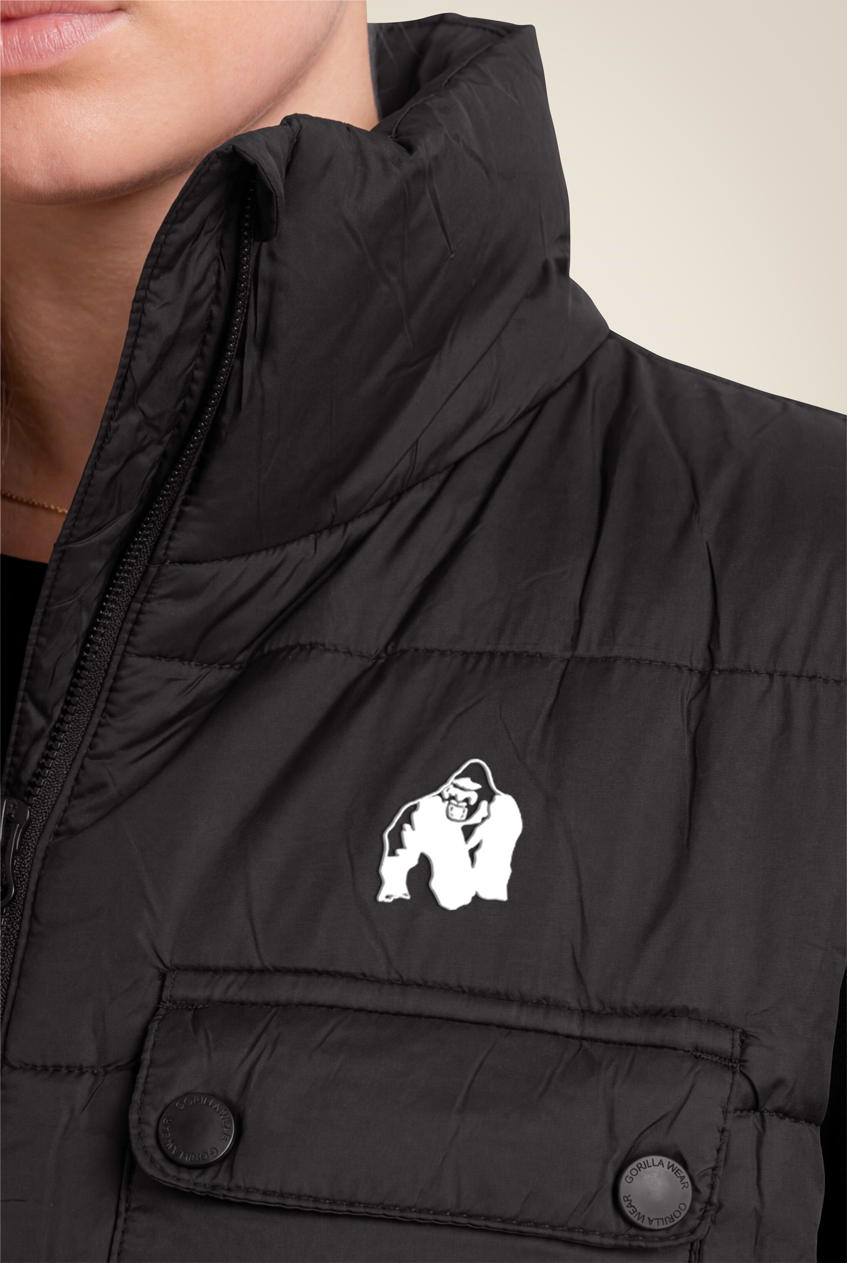 Gorilla Wear Lucia Puffer Vest Jacket Black