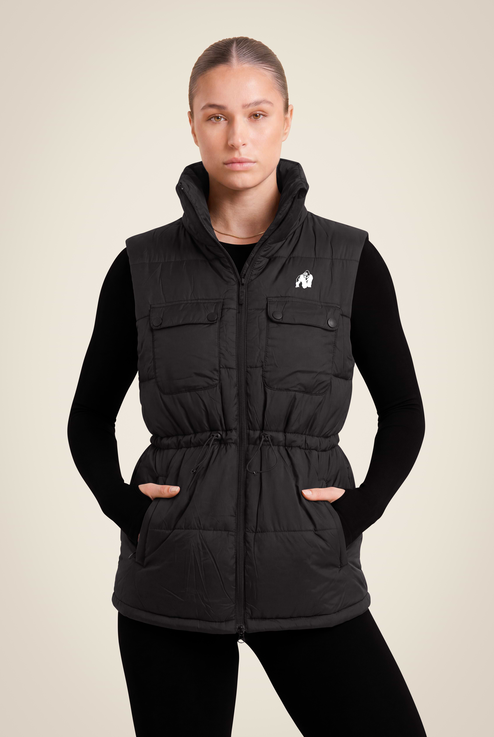 Gorilla Wear Lucia Puffer Vest Jacket Black
