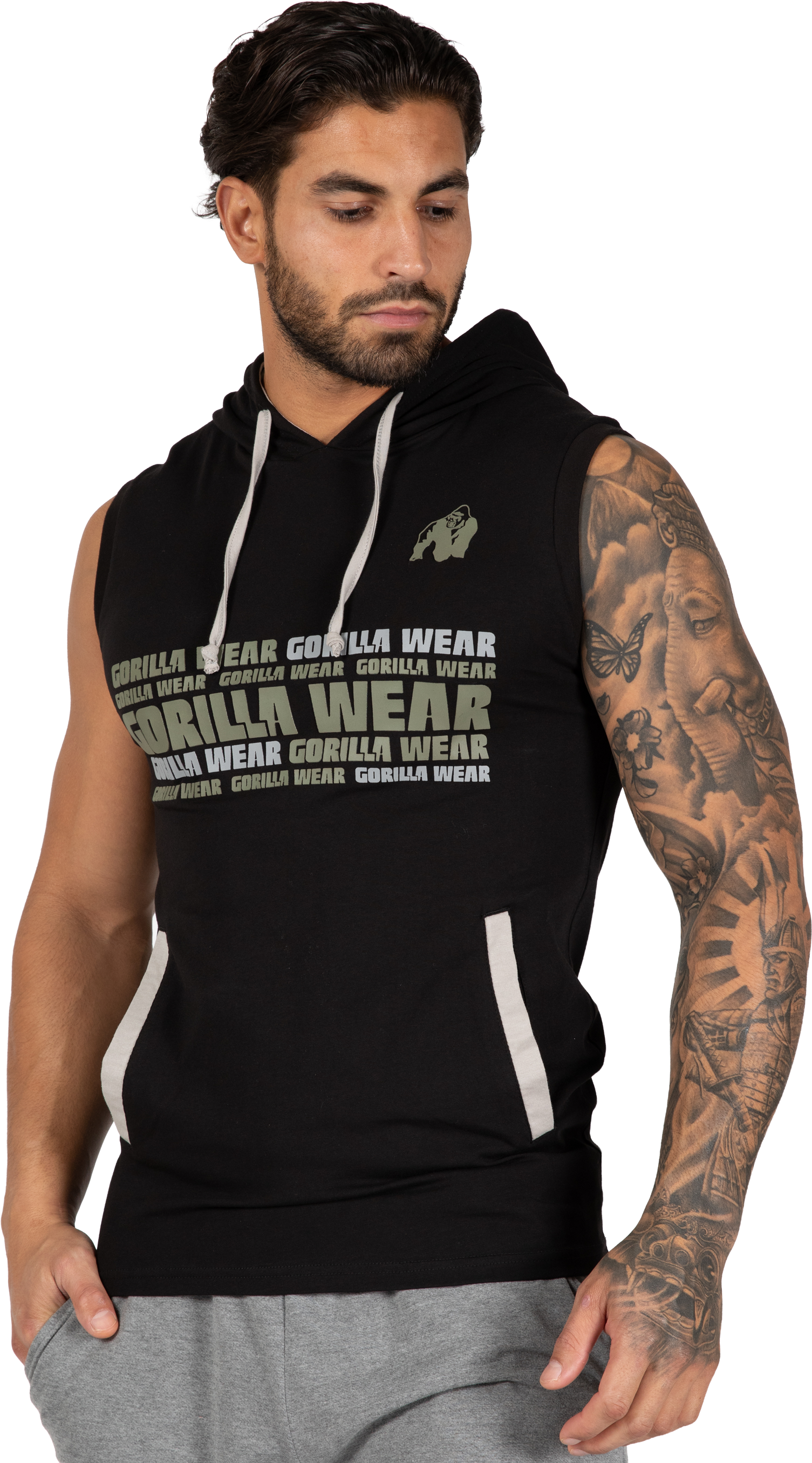 Gorilla Wear Melbourne S/L Hooded T-shirt T-Shirt & Tops Black