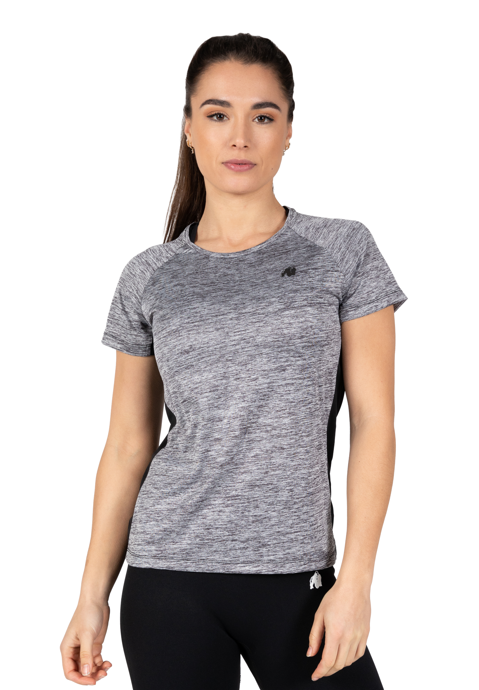 Gorilla Wear Monetta Performance T-Shirt T-Shirt & Tops Gray Melange/Black