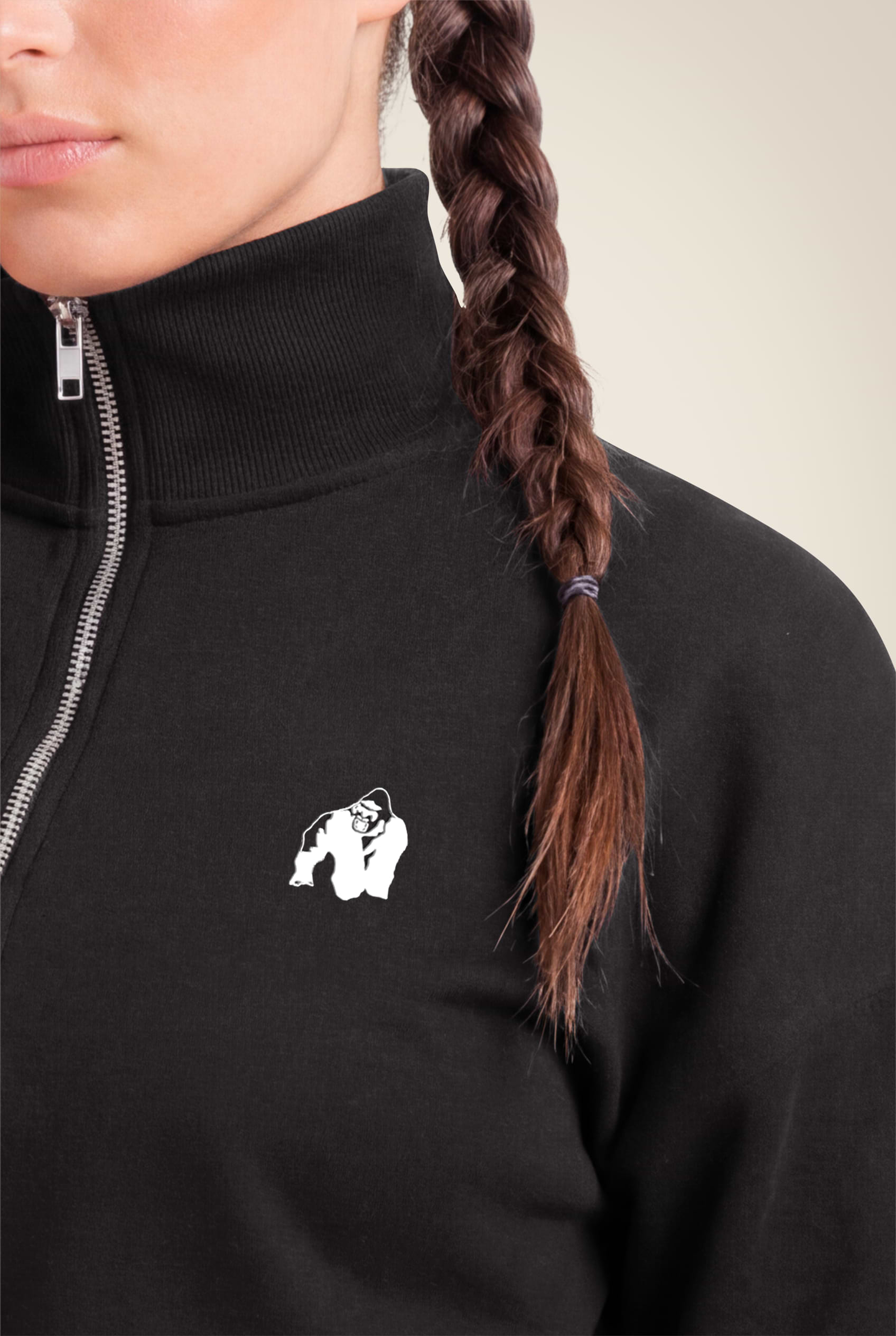 Gorilla Wear Ocala Cropped Half-Zip Sweatshirt Hoodie & Sweatshirt Black
