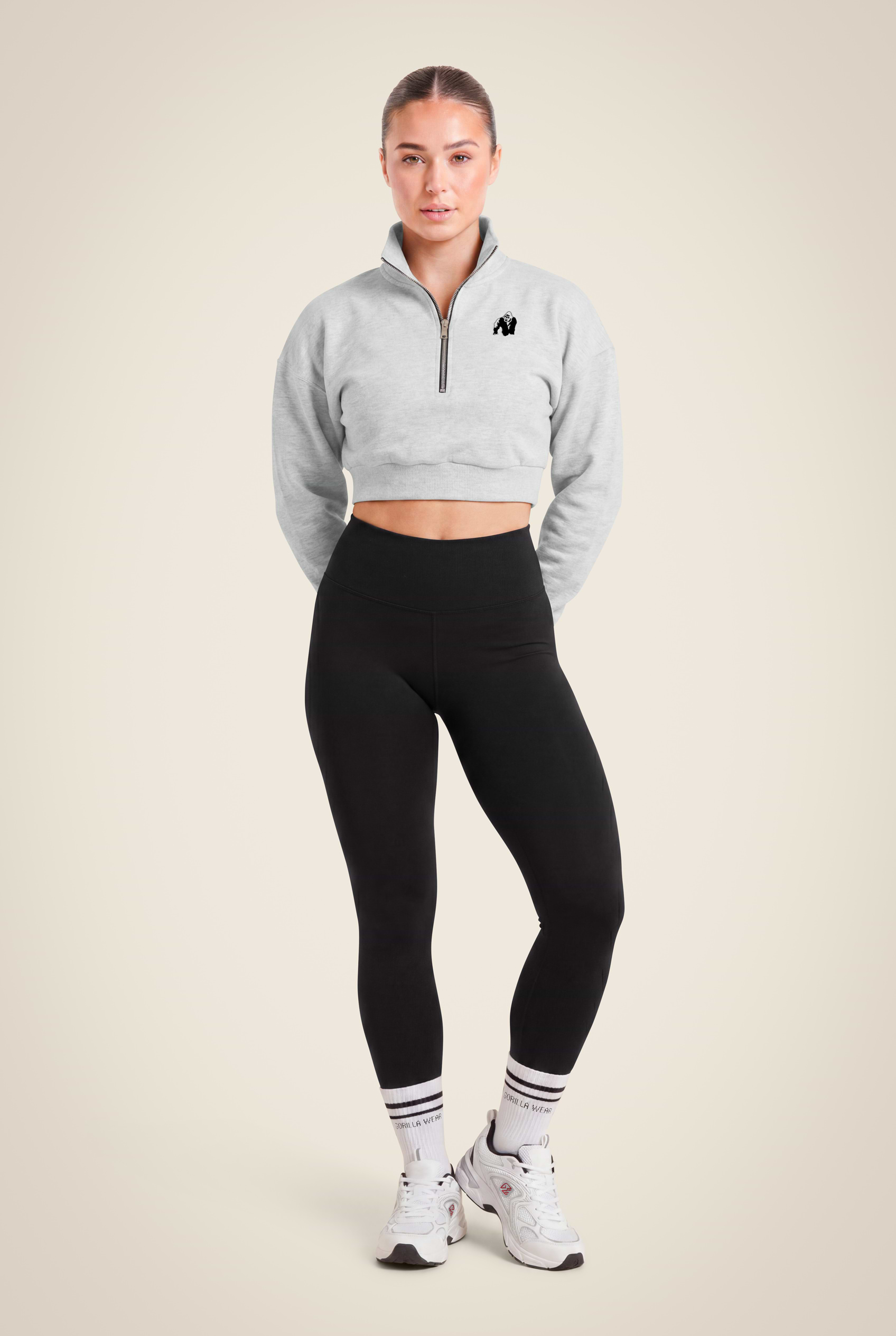 Gorilla Wear Ocala Cropped Half-Zip Sweatshirt Hoodie & Sweatshirt Gray