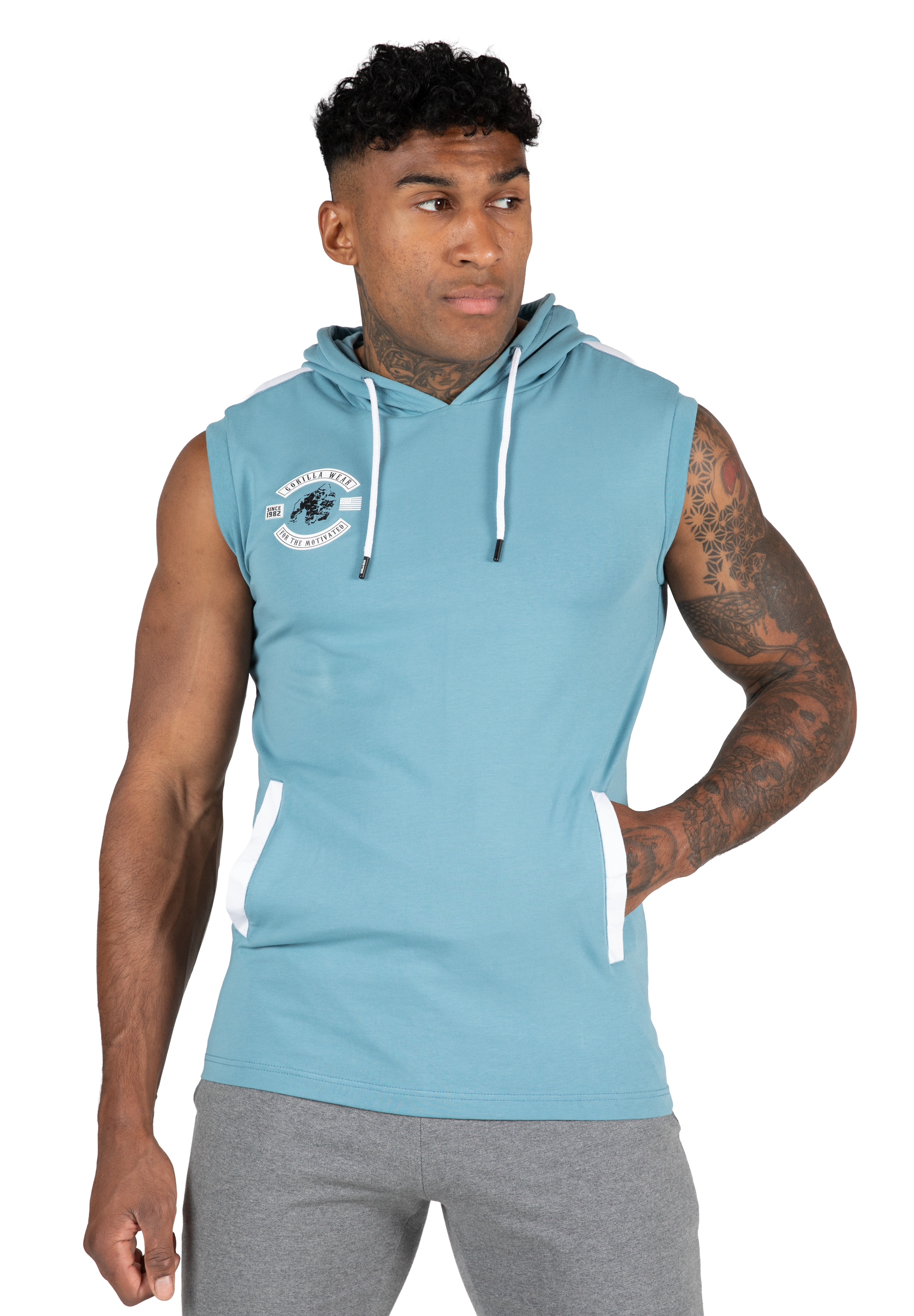 Gorilla Wear Oswego S/L Hooded T-Shirt T-Shirt & Tops Blue