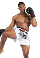 Gorilla Wear Piru Muay Thai Shorts Fight Gear White/Black
