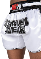 Gorilla Wear Piru Muay Thai Shorts Fight Gear White/Black