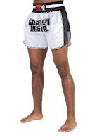 Gorilla Wear Piru Muay Thai Shorts Fight Gear White/Black