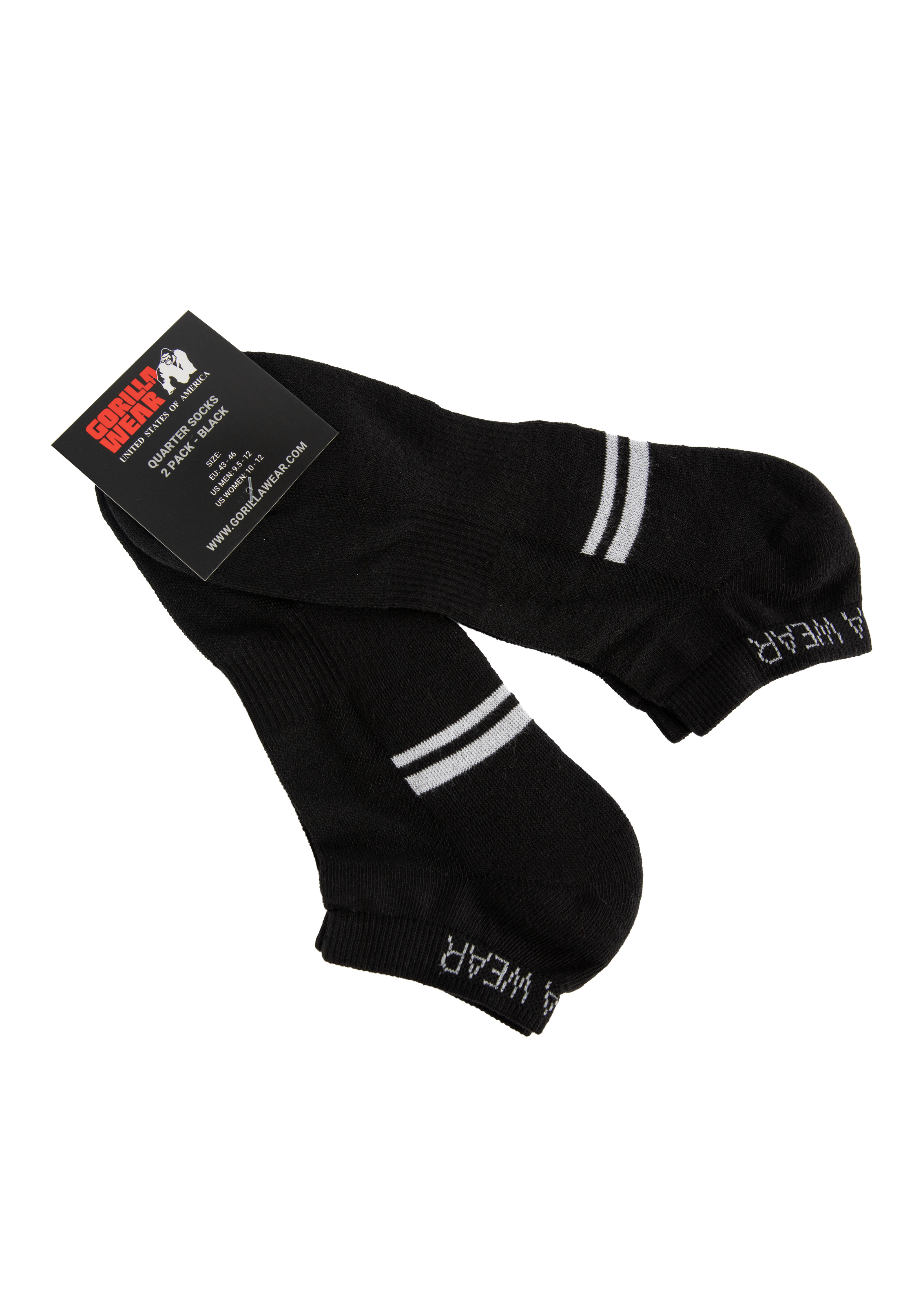 Gorilla Wear Quarter Socks 2-Pack Socks Black