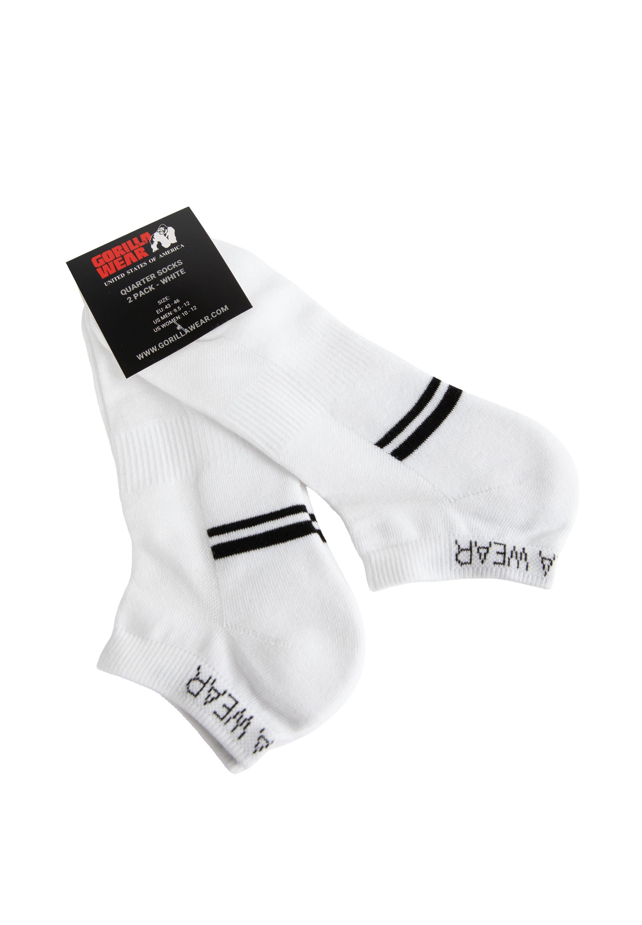 Gorilla Wear Quarter Socks 2-Pack Socks White