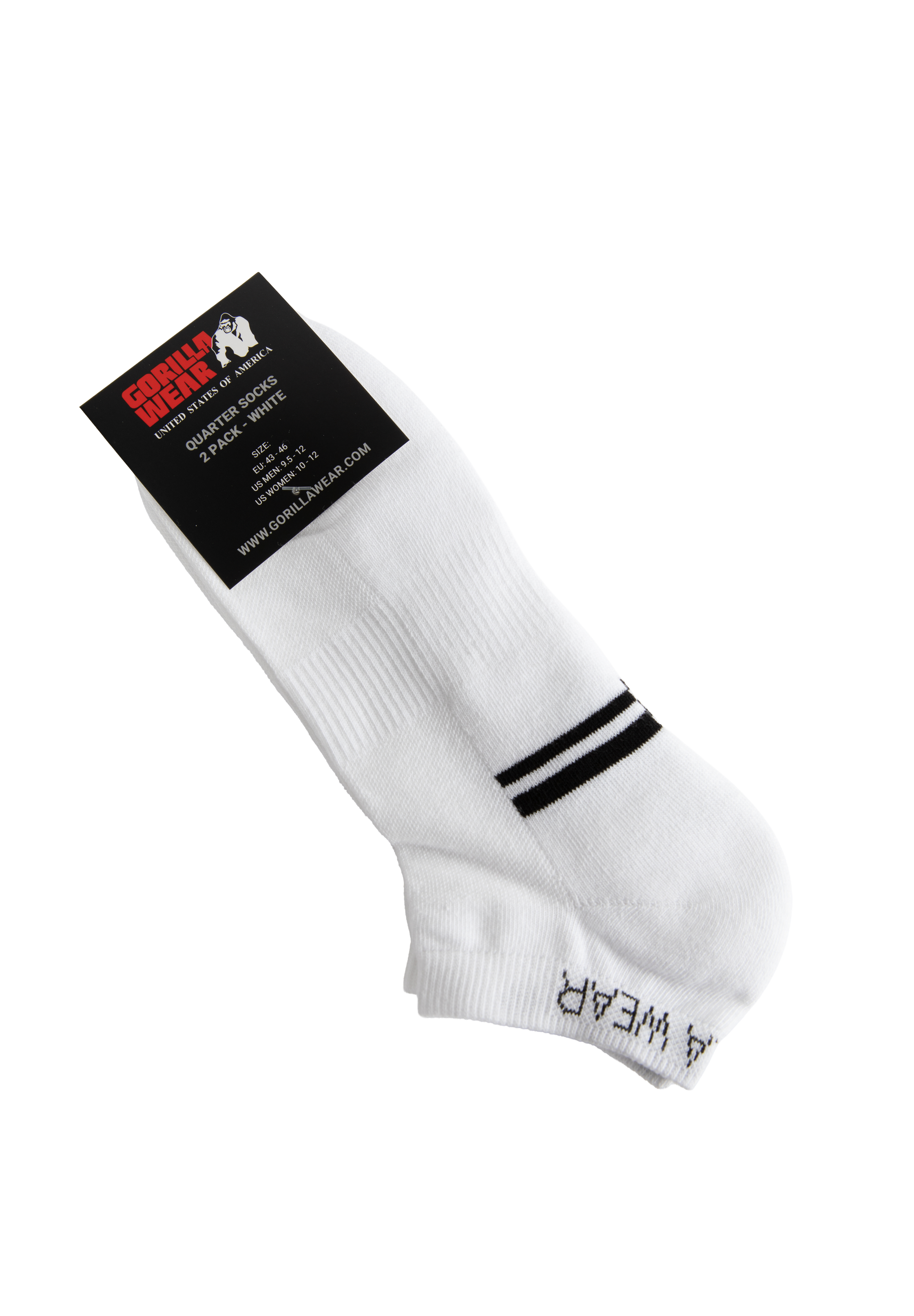Gorilla Wear Quarter Socks 2-Pack Socks White