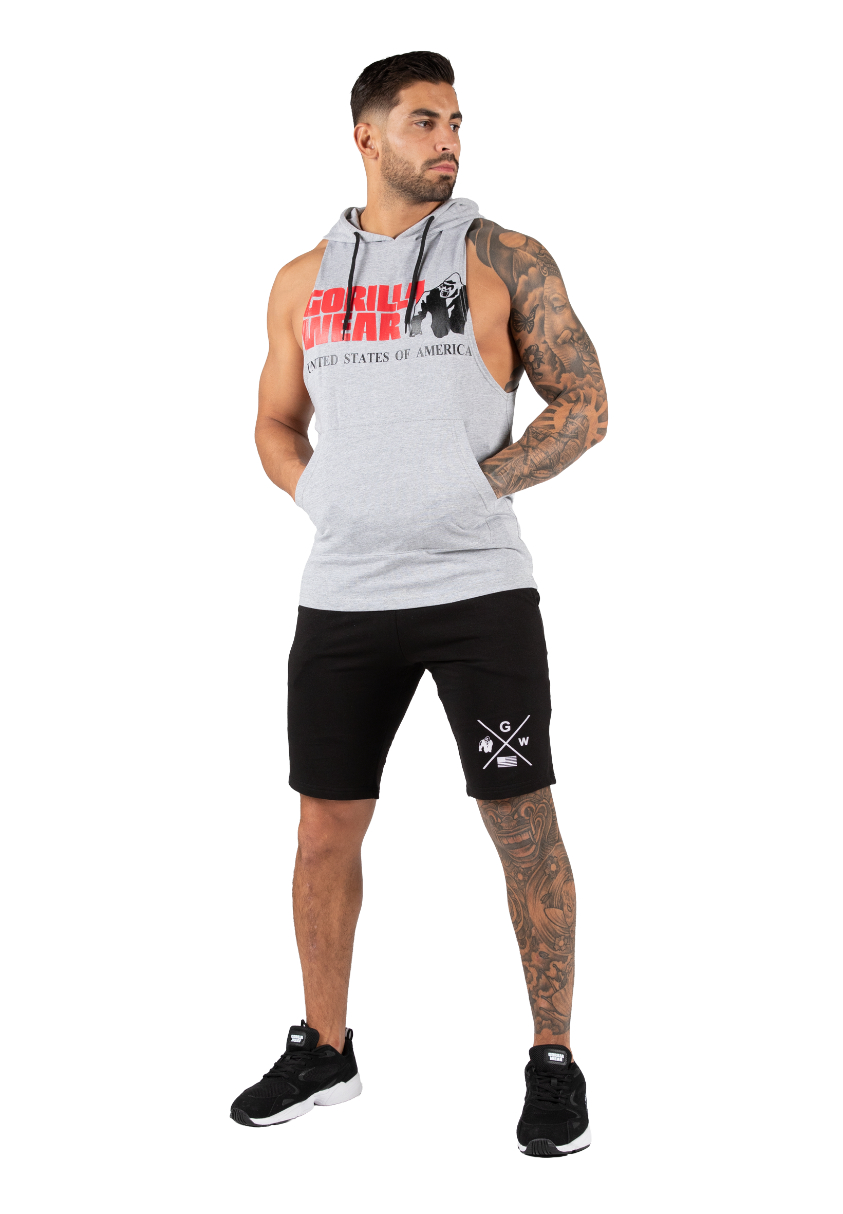 Gorilla Wear Rogers Hooded Tank Top Tank Top Gray Melange