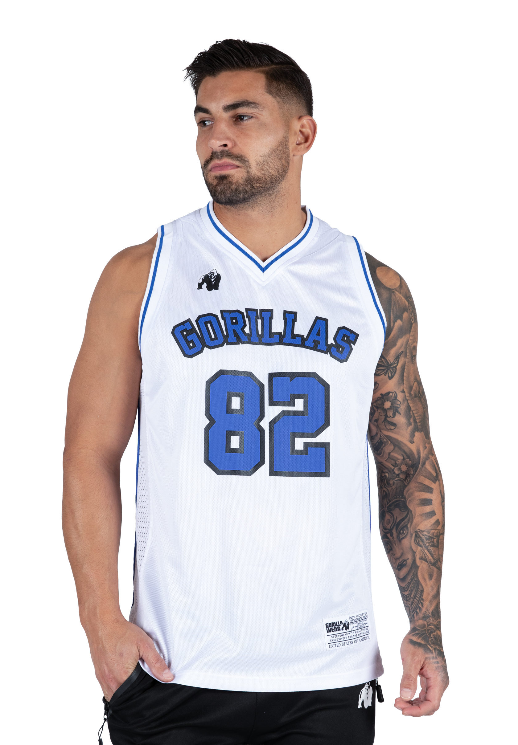 Gorilla Wear San Mateo Jersey Tank Top Tank Top White/Blue