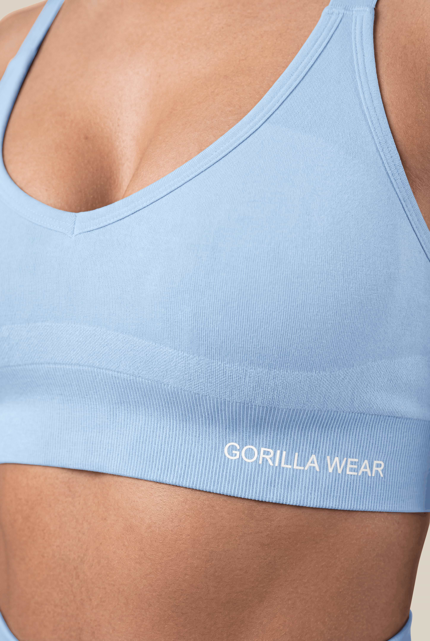 Gorilla Wear Selah Seamless Sports Bra Sports Bra Light Blue