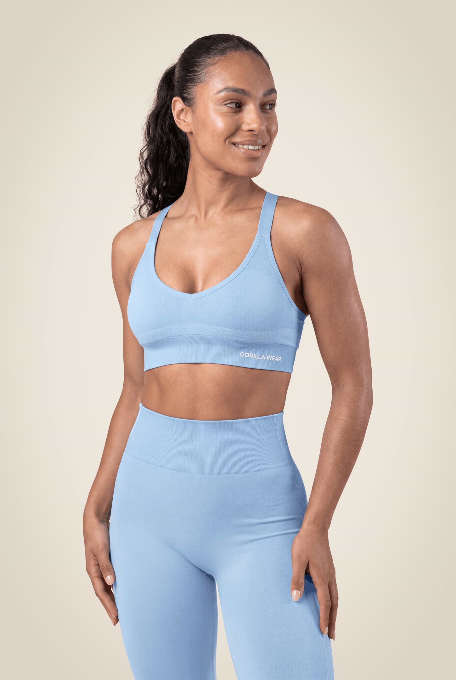 Gorilla Wear Selah Seamless Sports Bra Sports Bra Light Blue