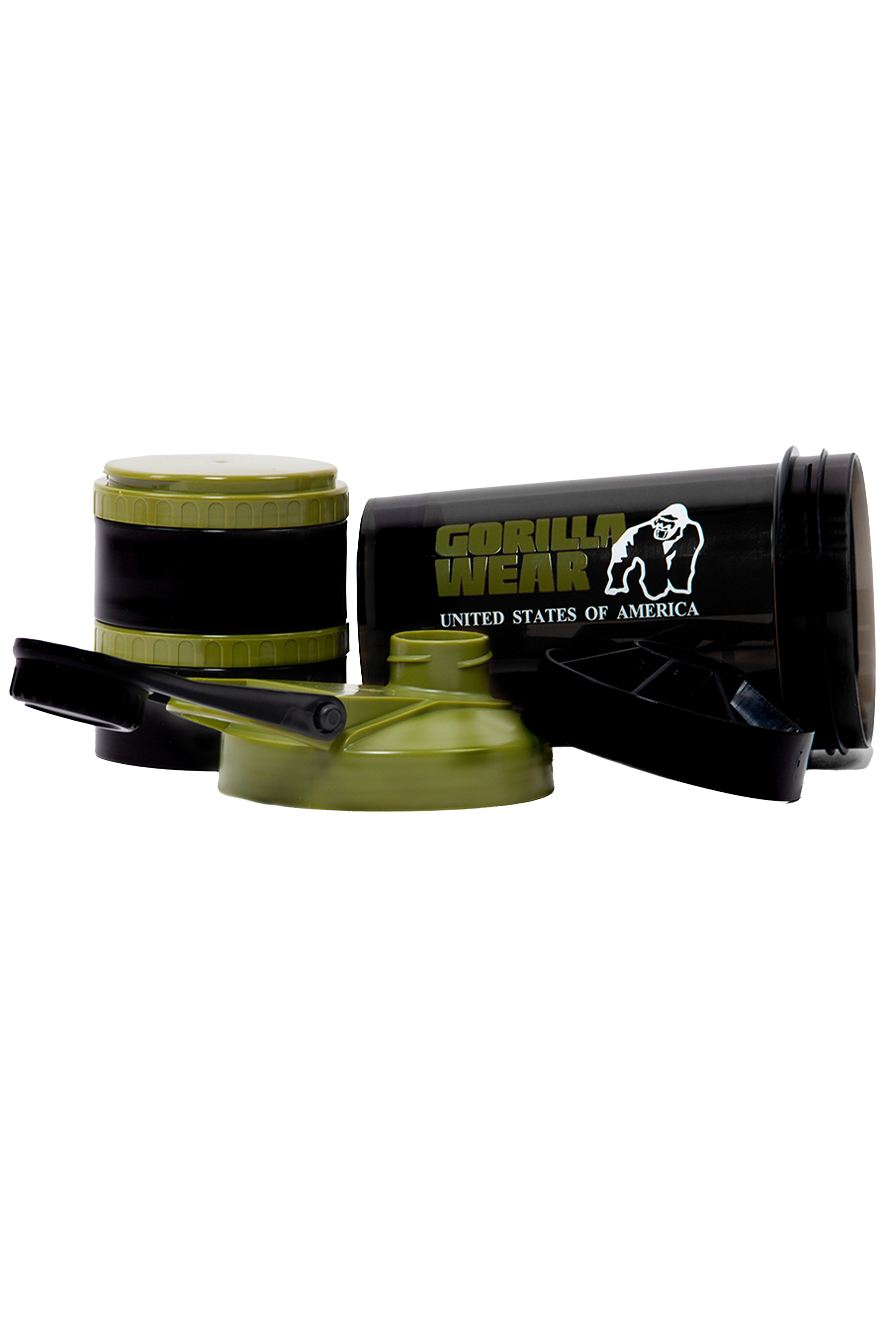 Gorilla Wear Shaker 2 GO 500ML Shakers & Bottles Black/Army Green
