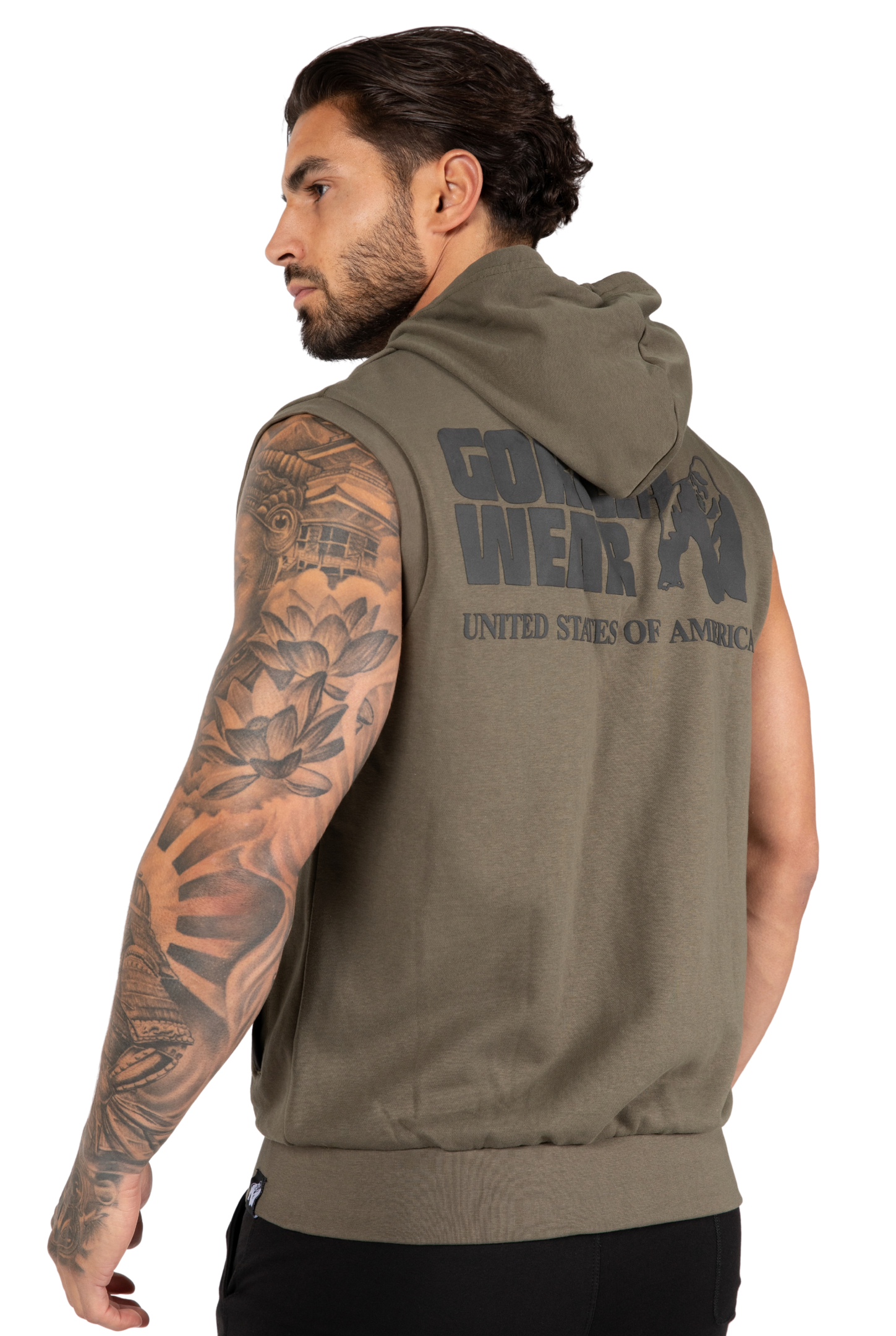 Gorilla Wear Springfield S/L Zipped Hoodie Hoodie & Sweatshirt Army Green
